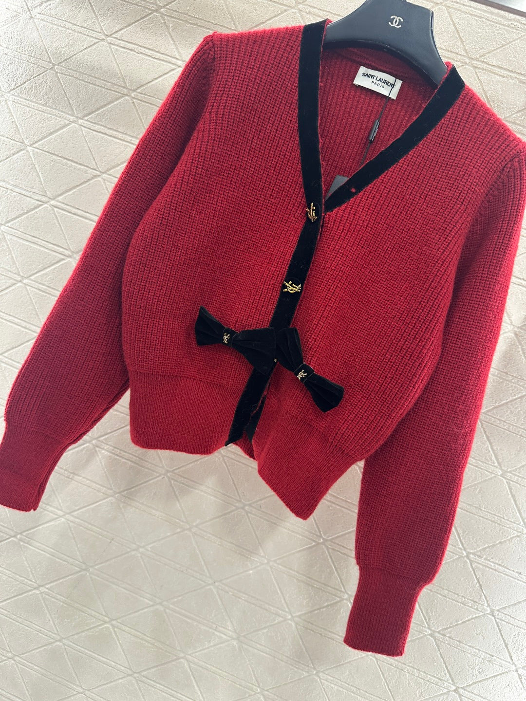 25FW bow knit cardiagn