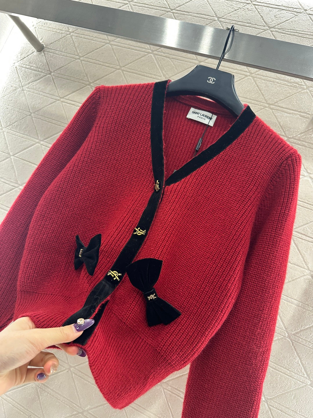 25FW bow knit cardiagn