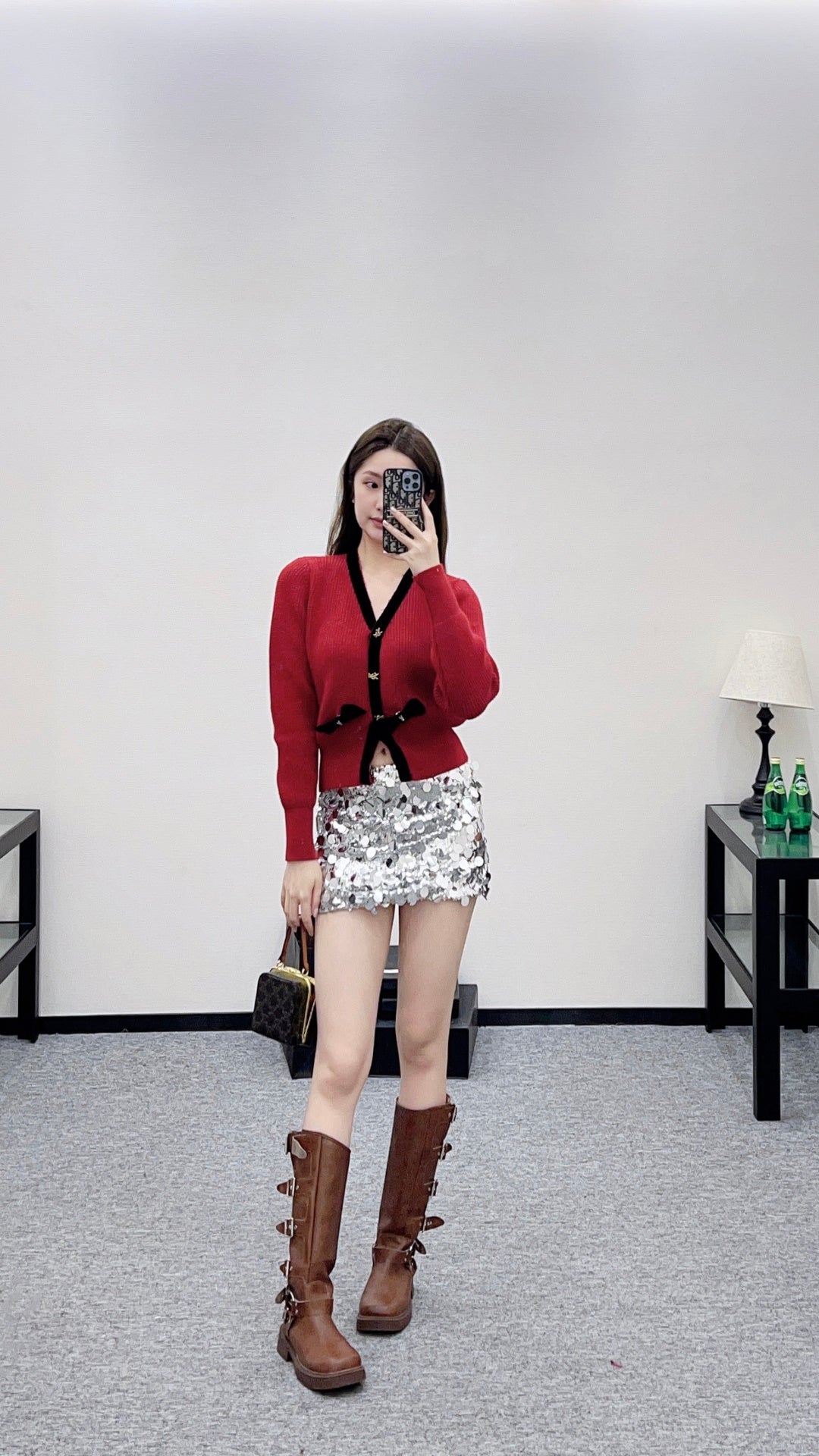 25FW bow knit cardiagn