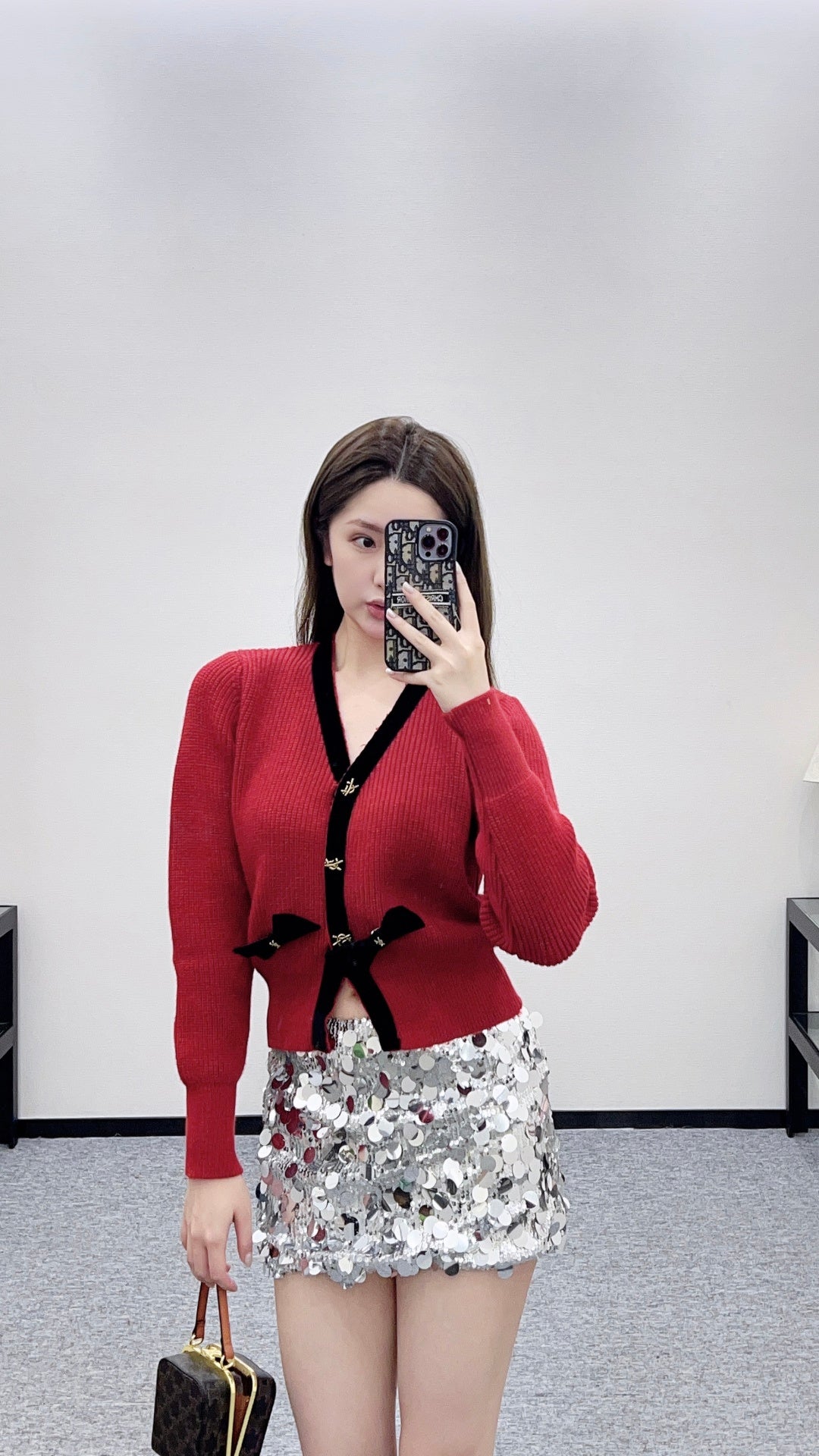 25FW bow knit cardiagn