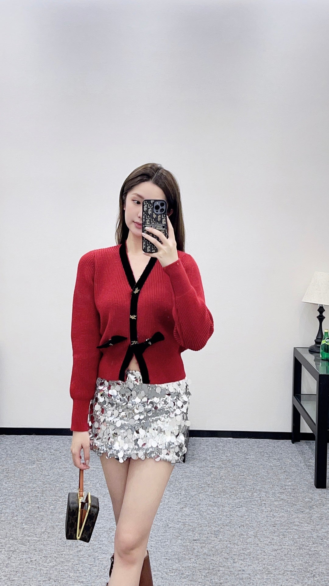 25FW bow knit cardiagn