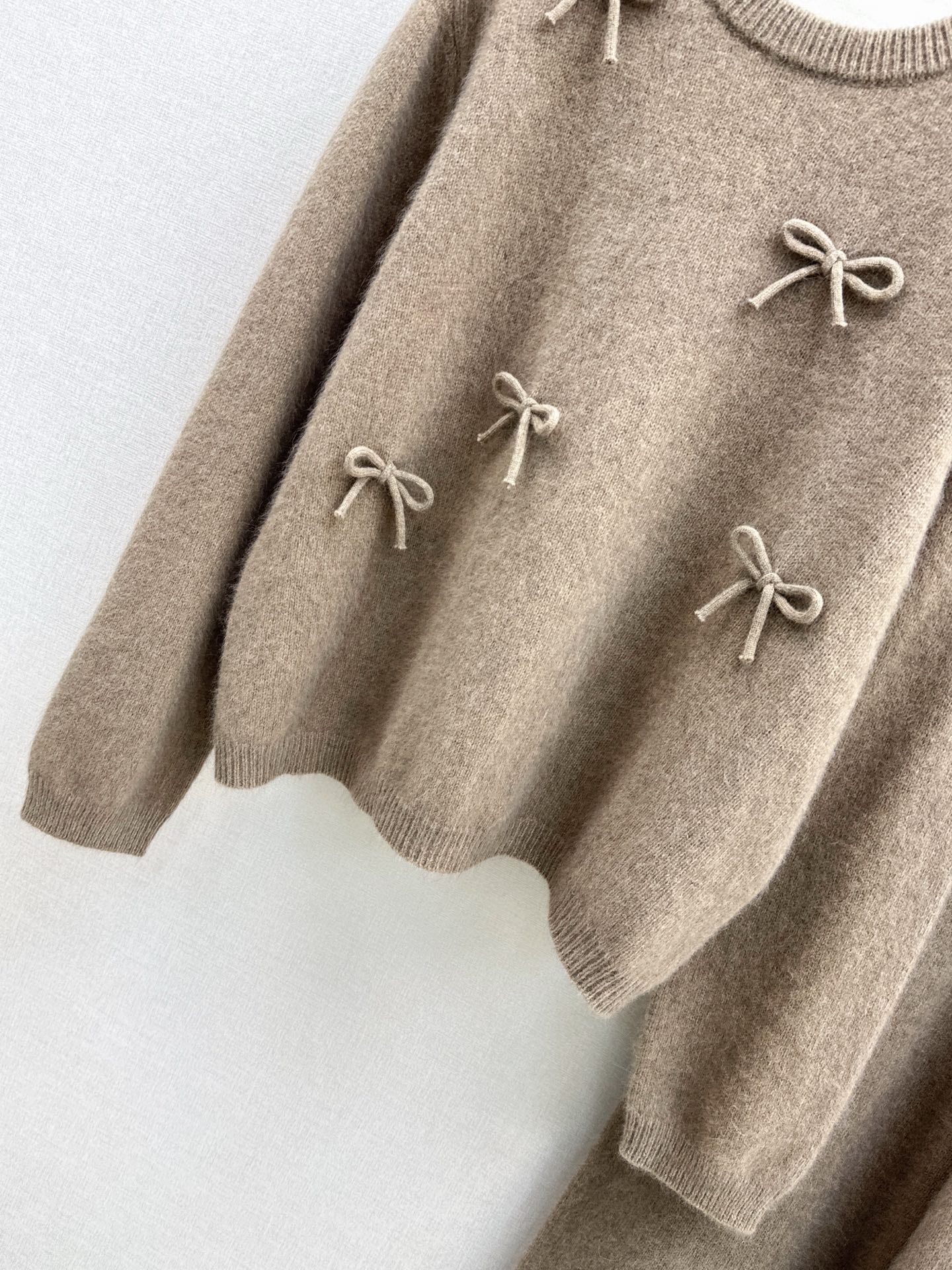 25FW  knit bow sweater+pants outfit sets
