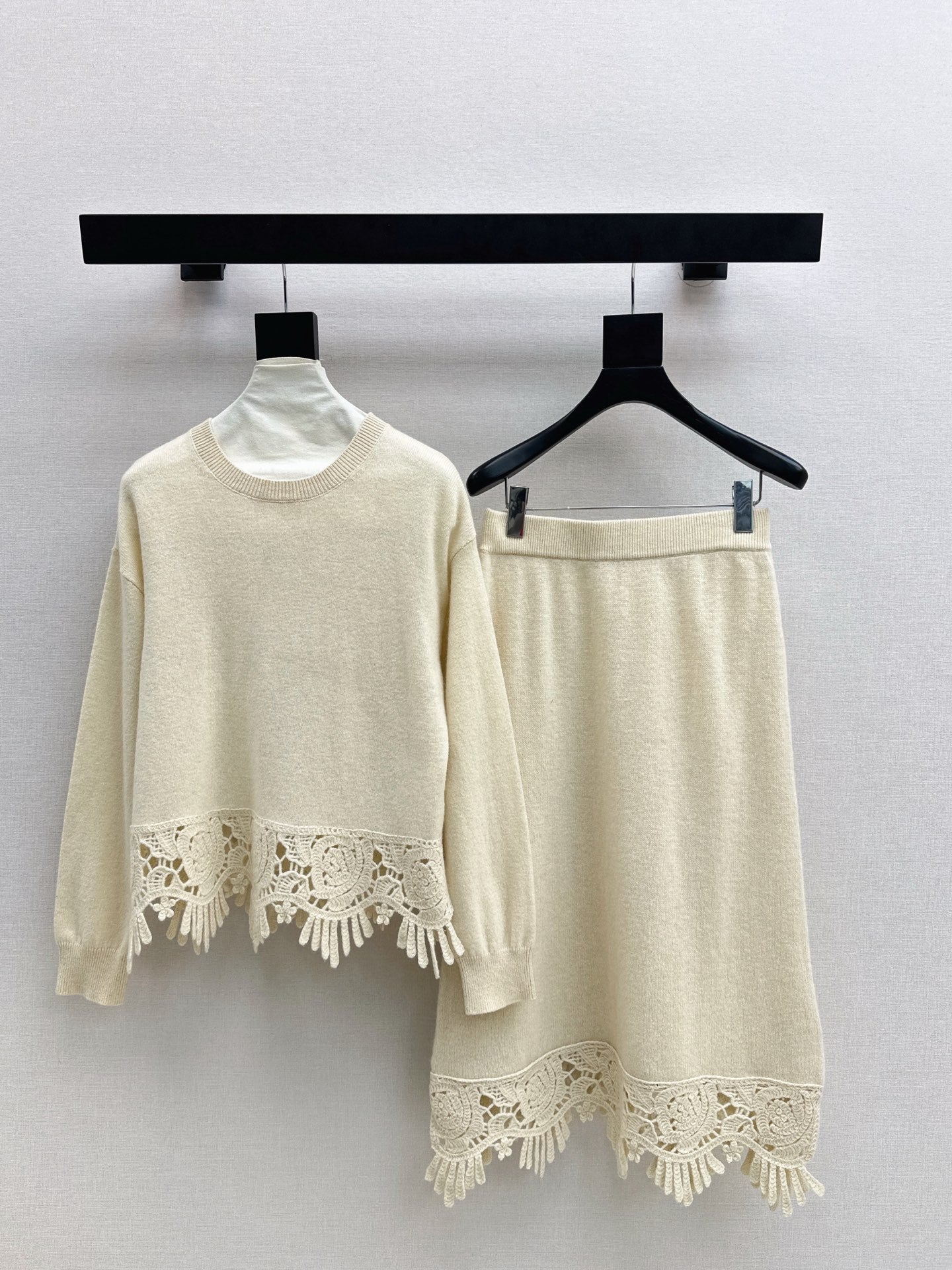 25FW  knit bow sweater+pants outfit sets