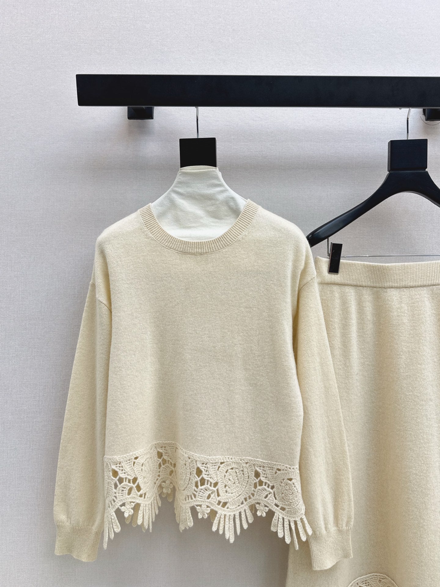 25FW  knit bow sweater+pants outfit sets