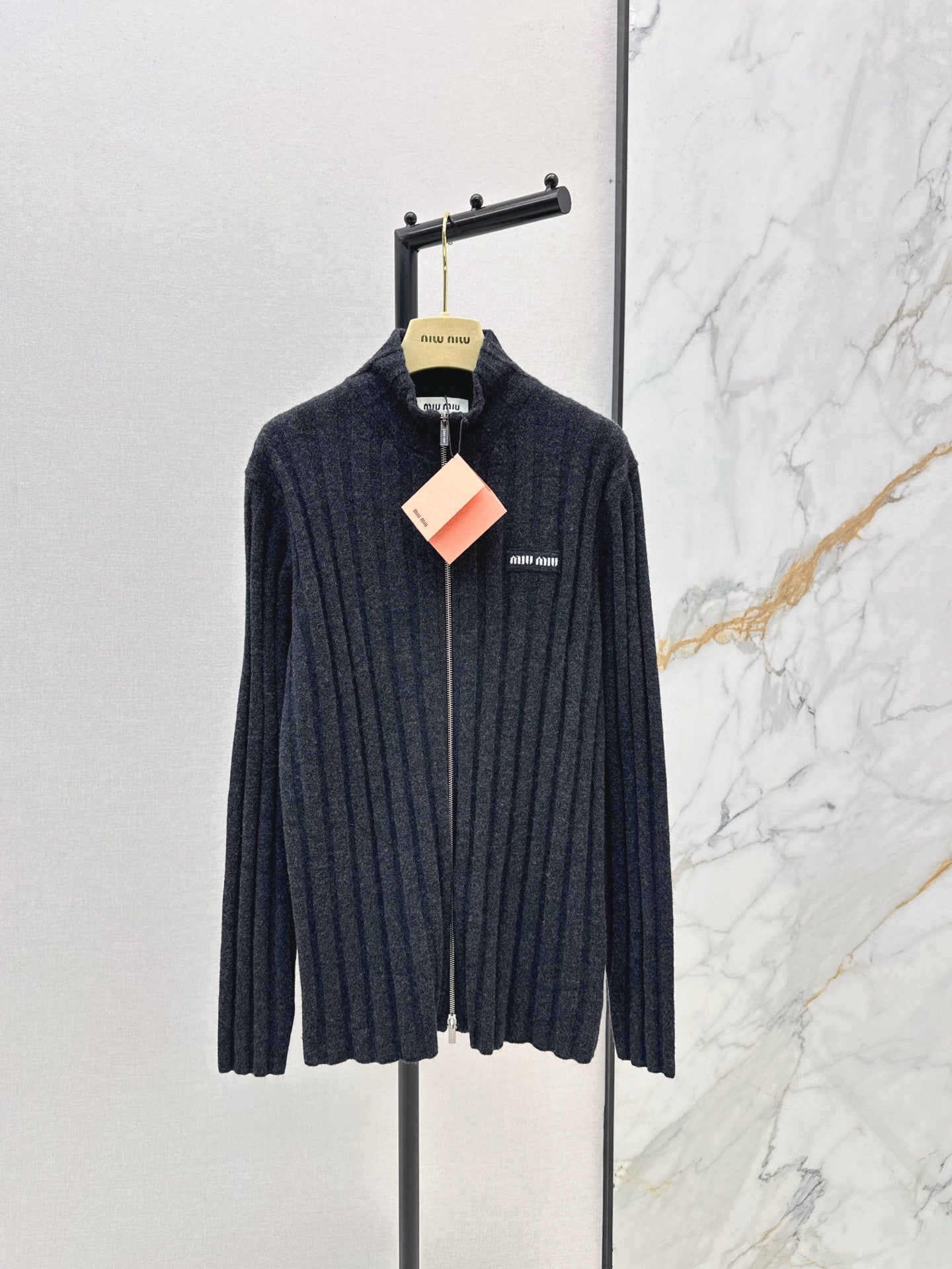 25FW  rib knit zipper cardigan