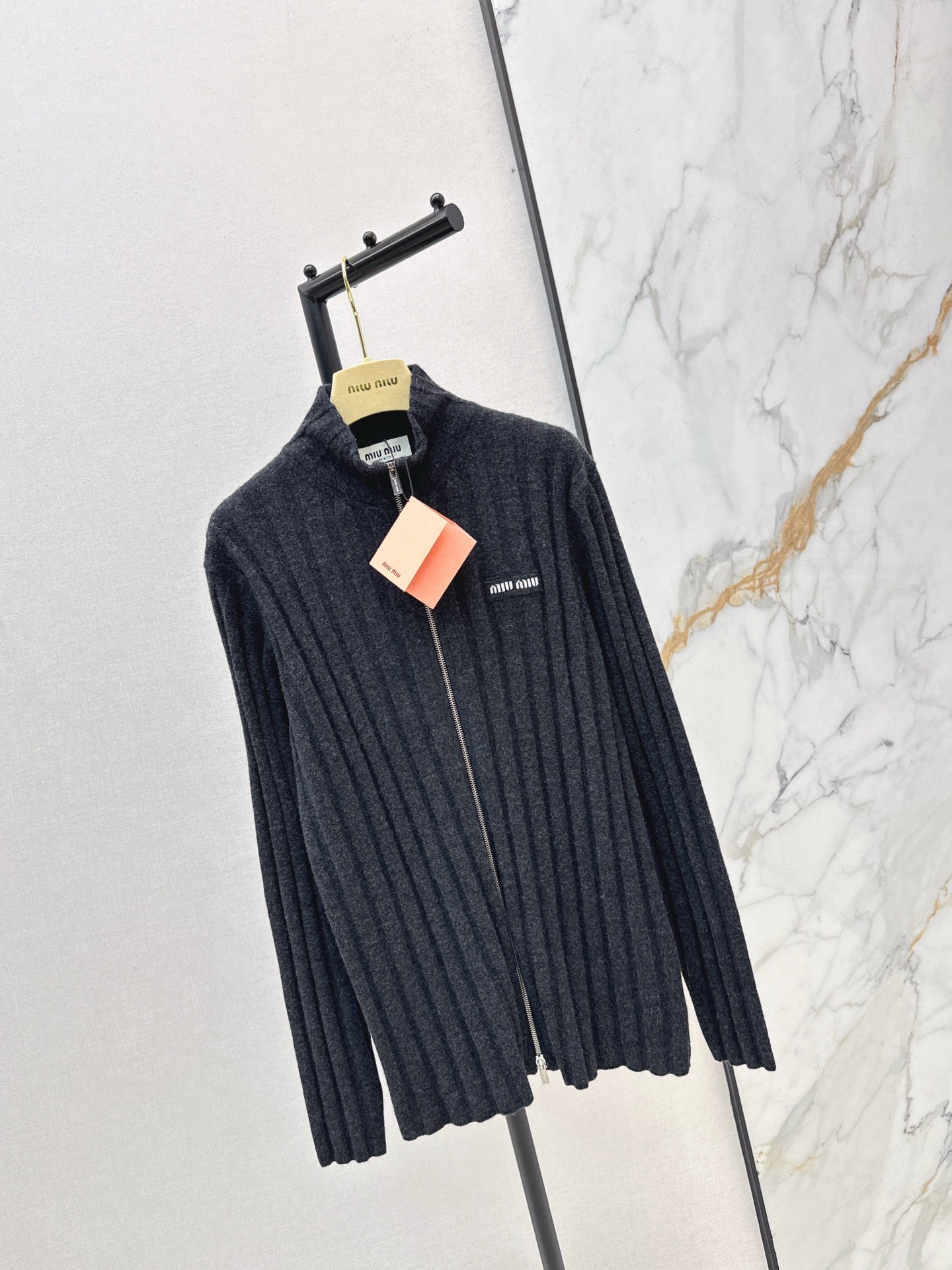 25FW  rib knit zipper cardigan