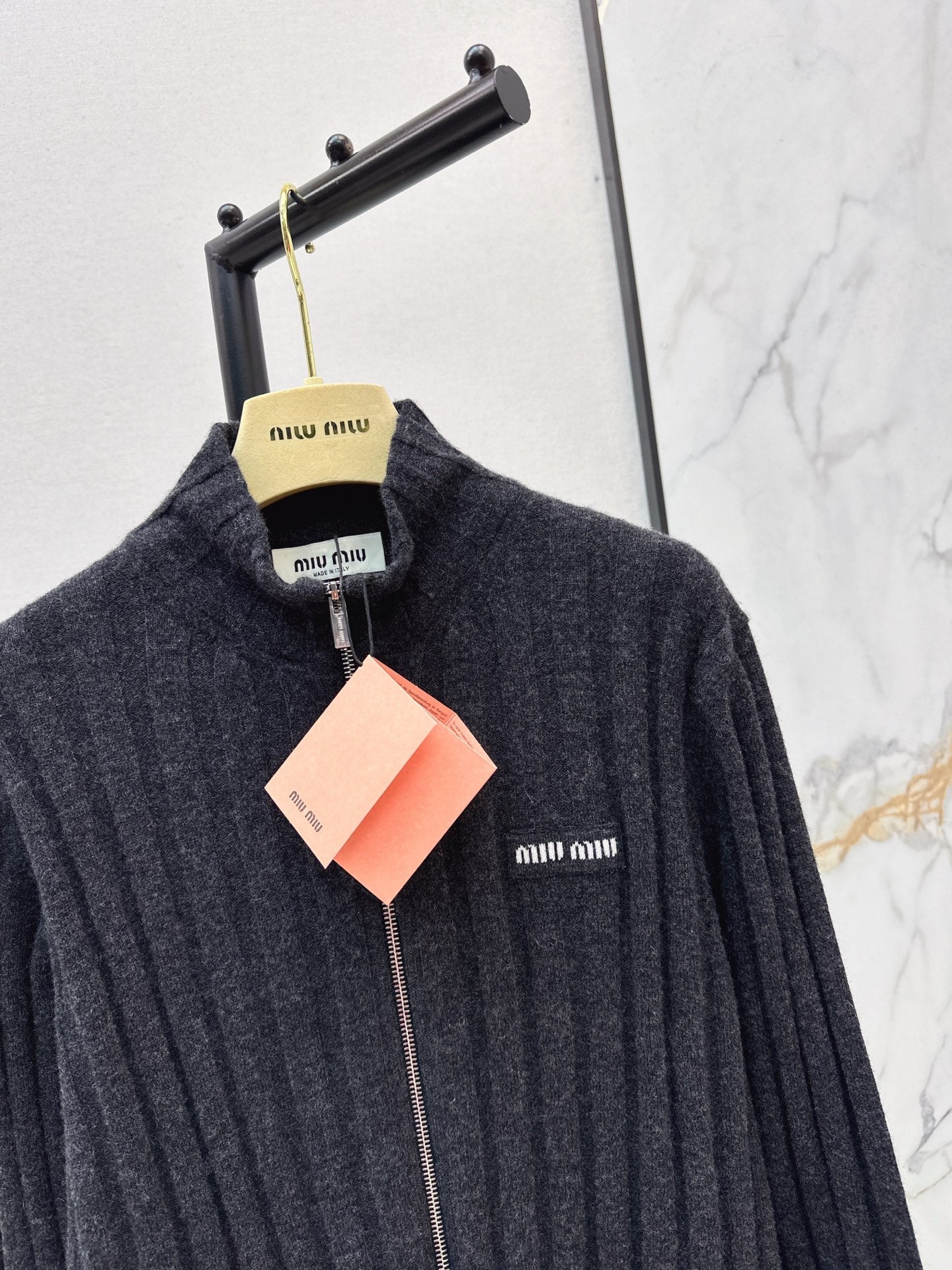 25FW  rib knit zipper cardigan