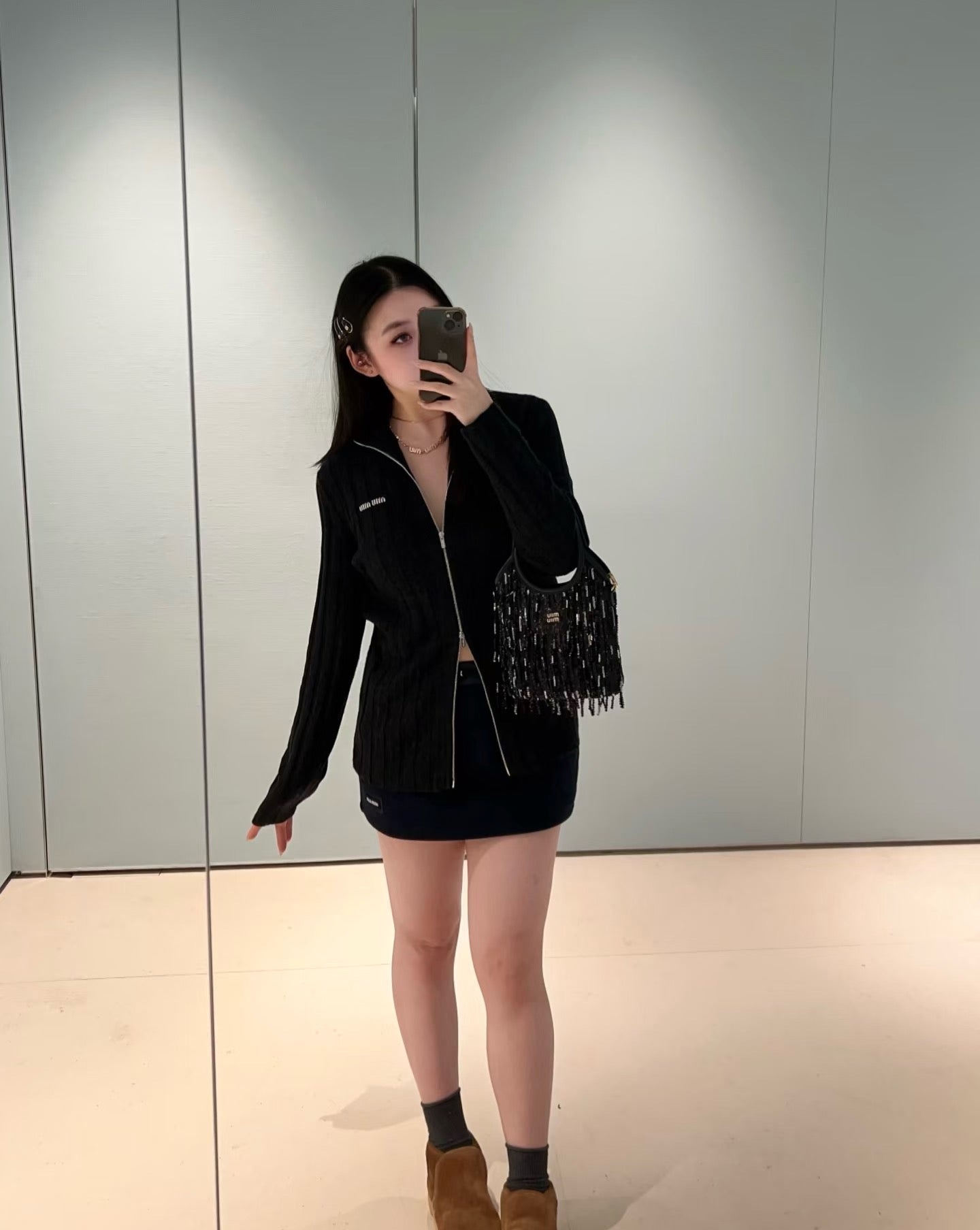 25FW  rib knit zipper cardigan