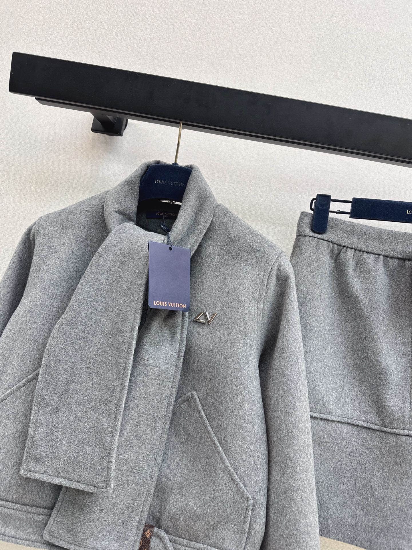 26SS  woolen jacket skirt outfit sets