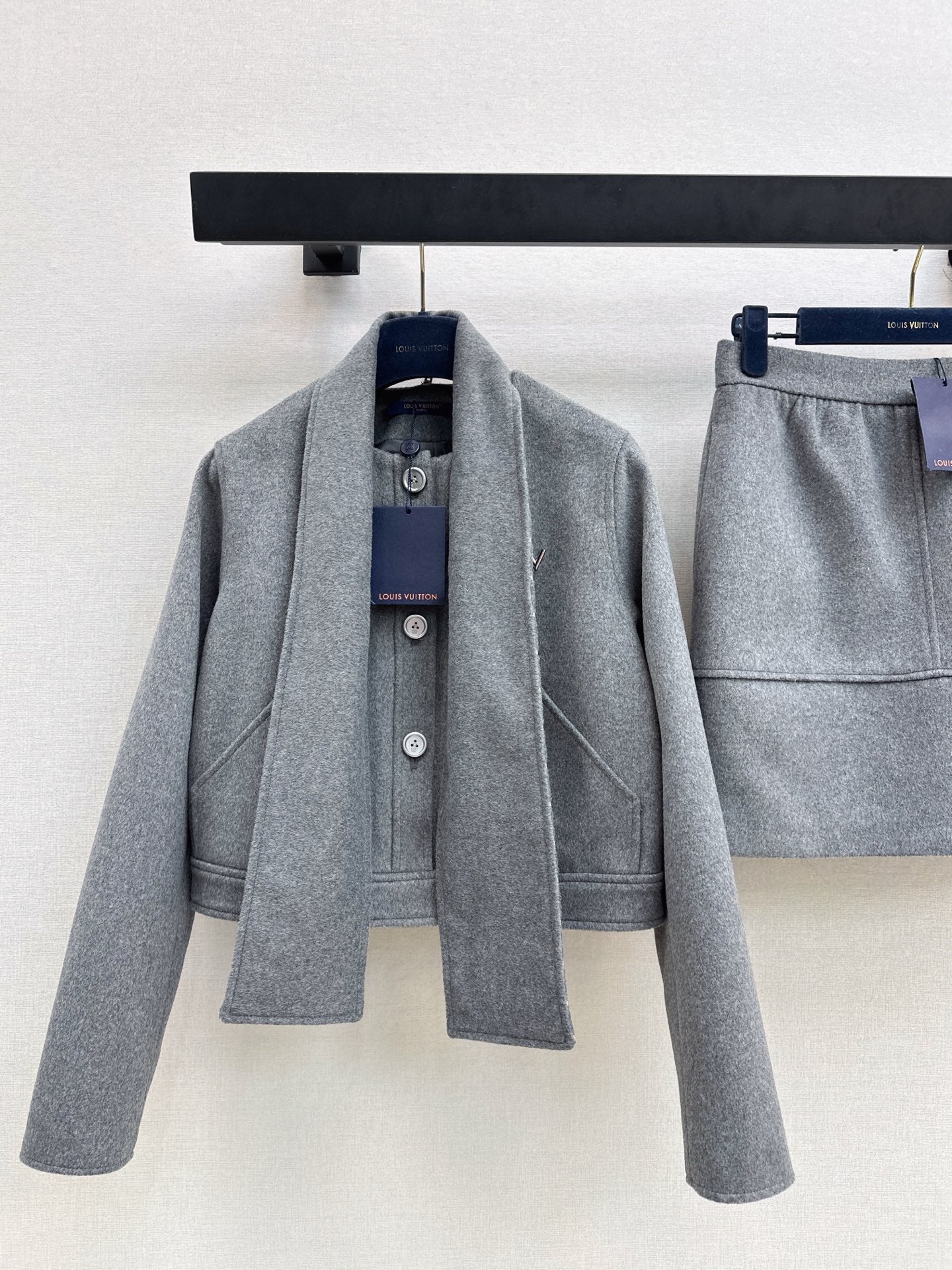 26SS  woolen jacket skirt outfit sets