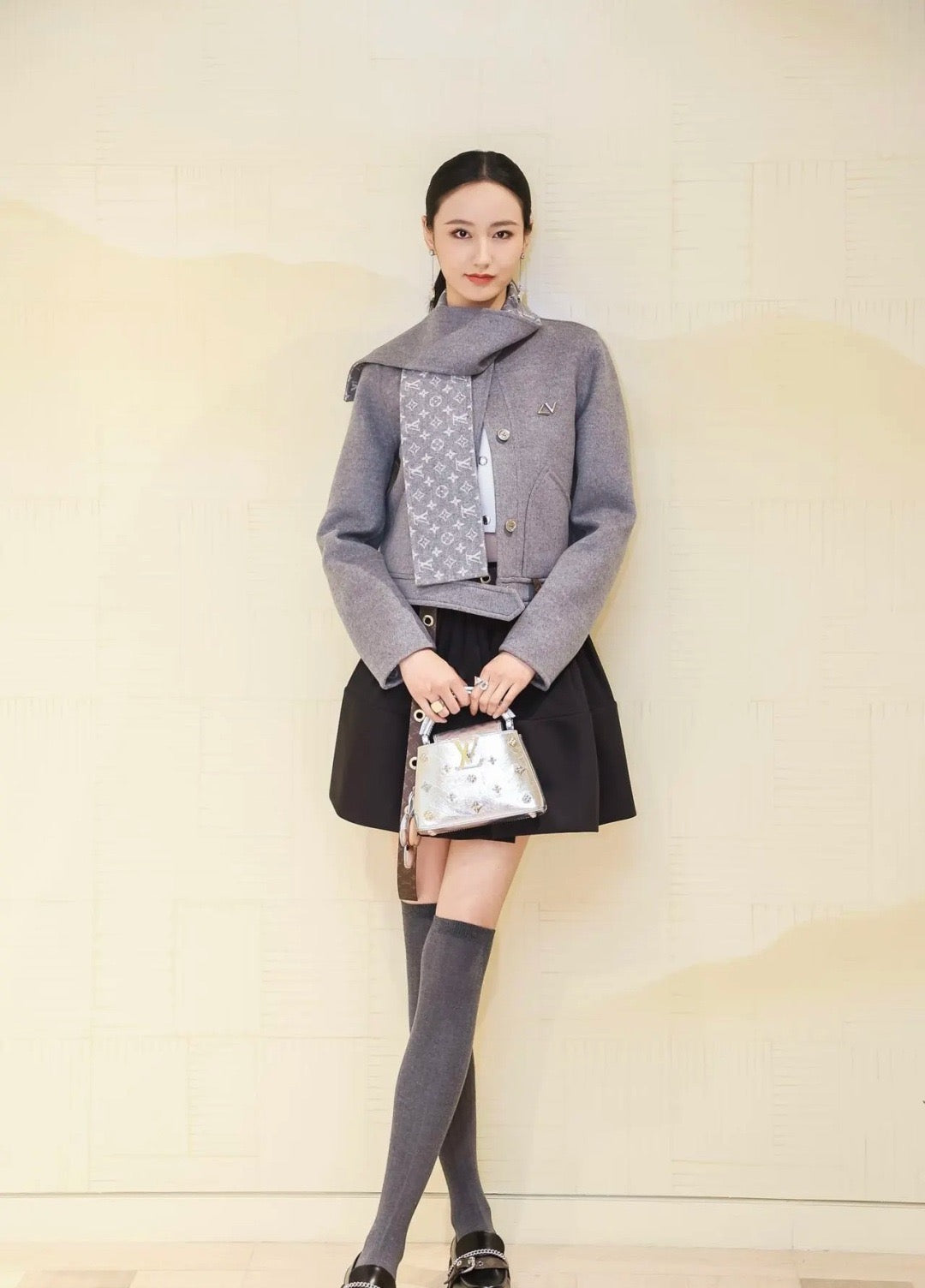 26SS  woolen jacket skirt outfit sets