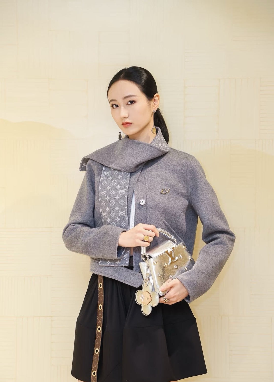 26SS  woolen jacket skirt outfit sets