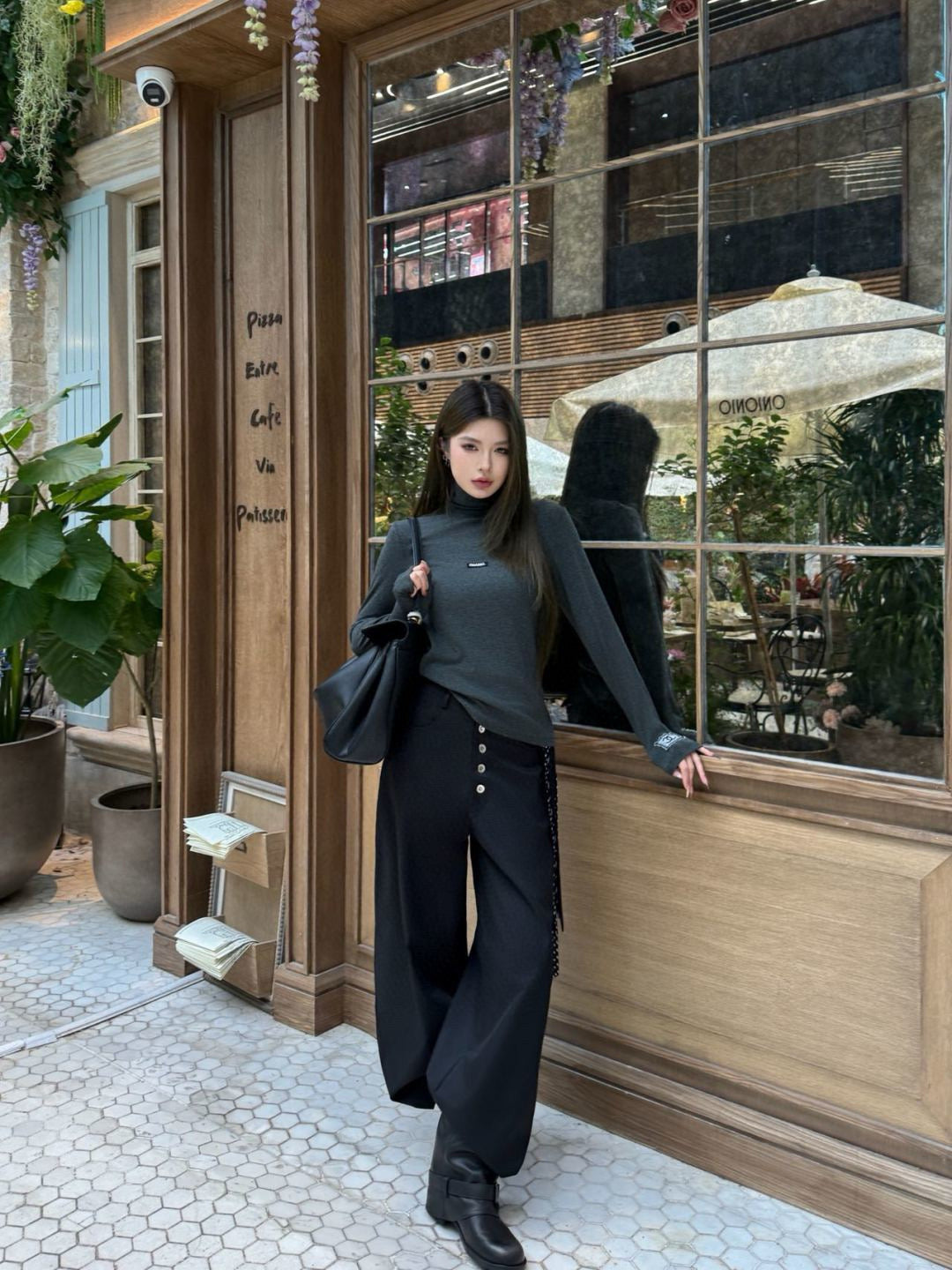 25fw  high neck basic tee