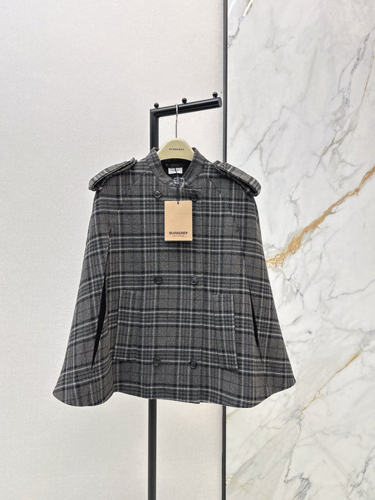 25FW check cape coats