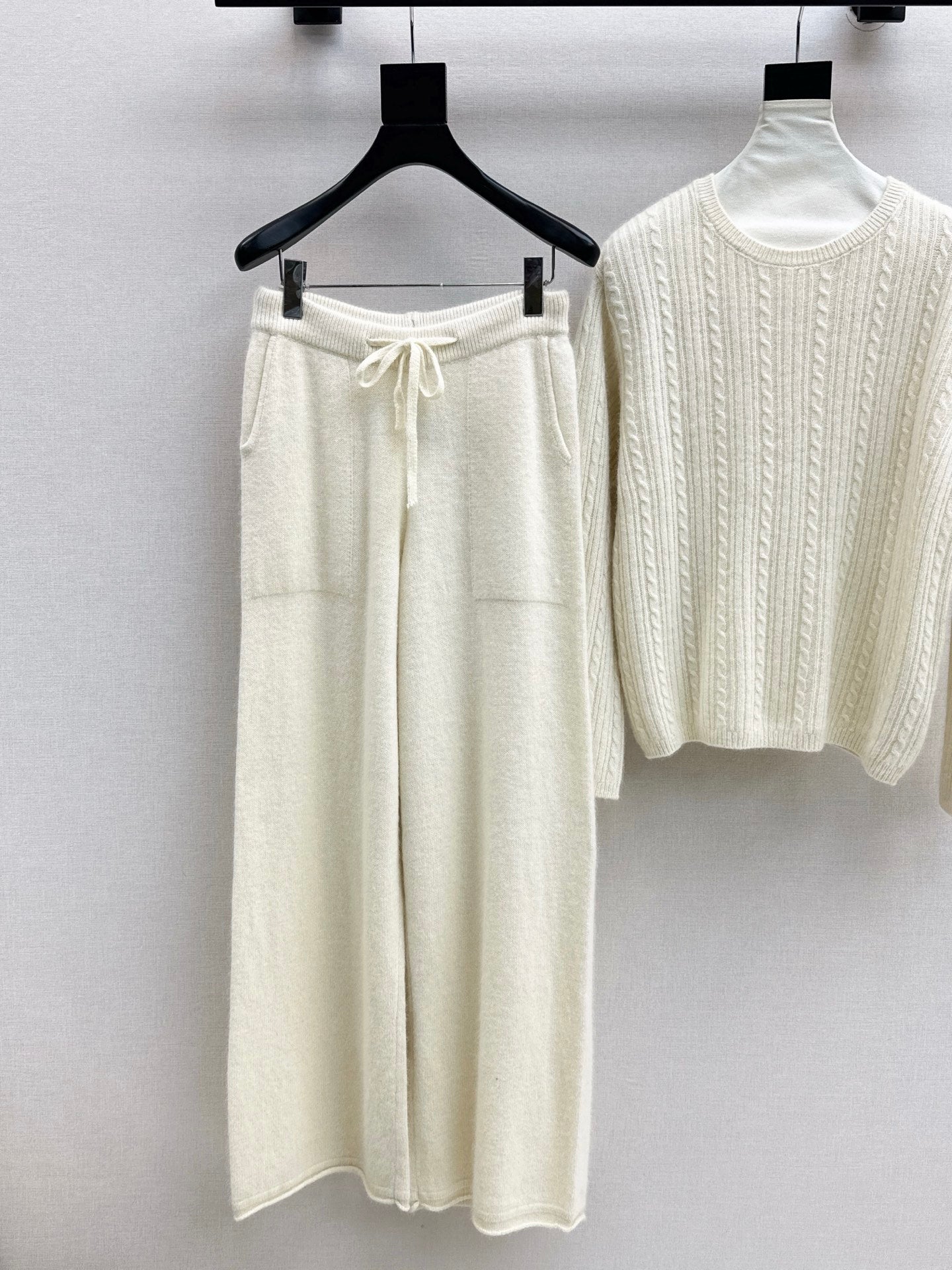 25FW NEW wool pullover+wide-leg pants outfit set