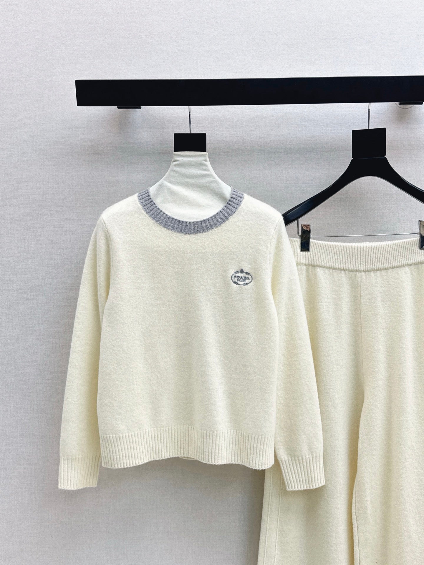 25FW NEW wool sweater +wide-leg pants outfit set