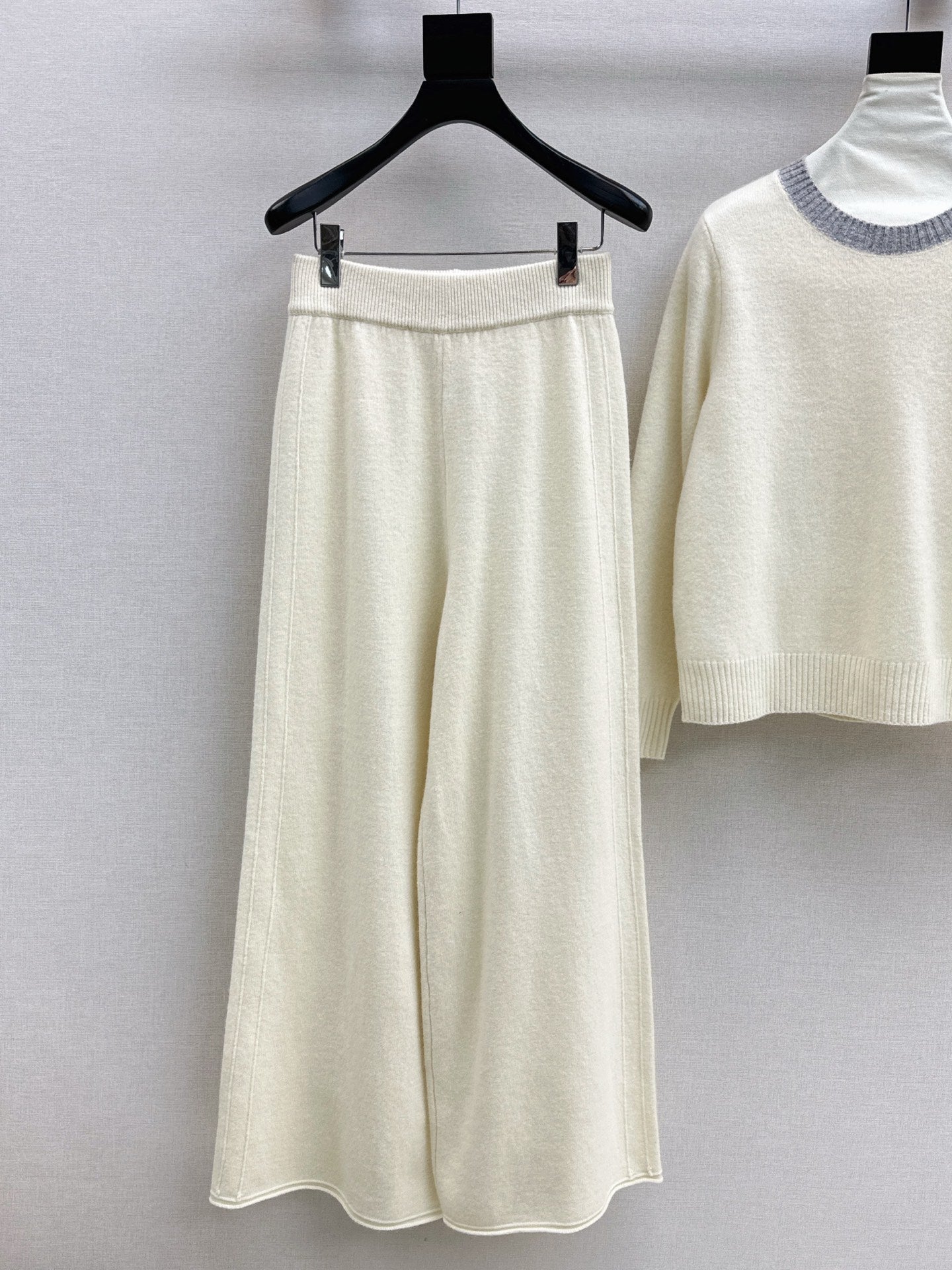 25FW NEW wool sweater +wide-leg pants outfit set