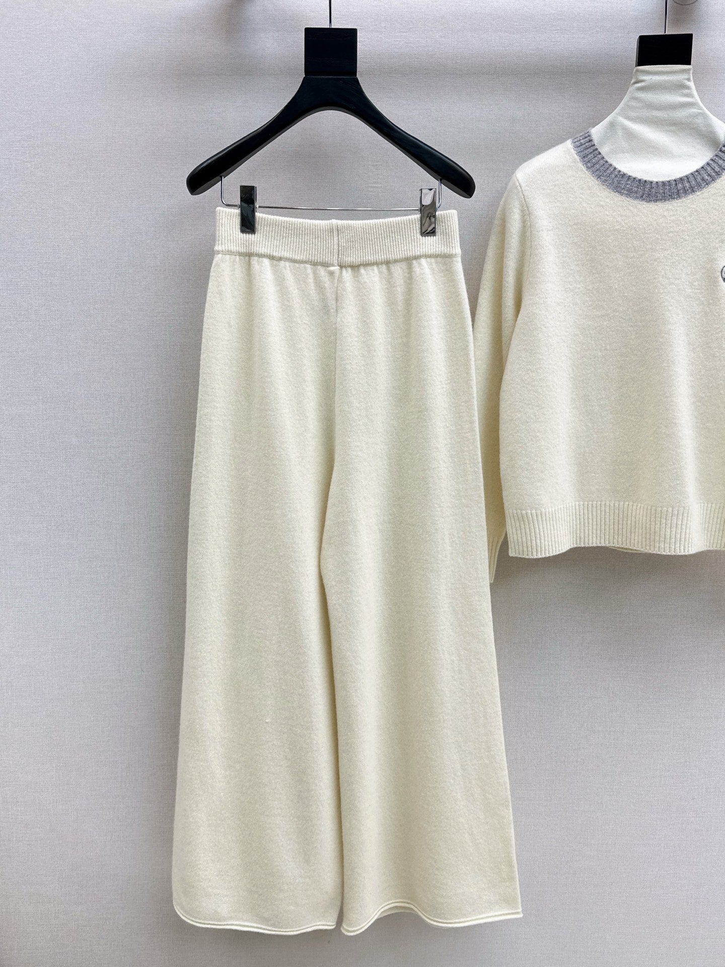 25FW NEW wool sweater +wide-leg pants outfit set
