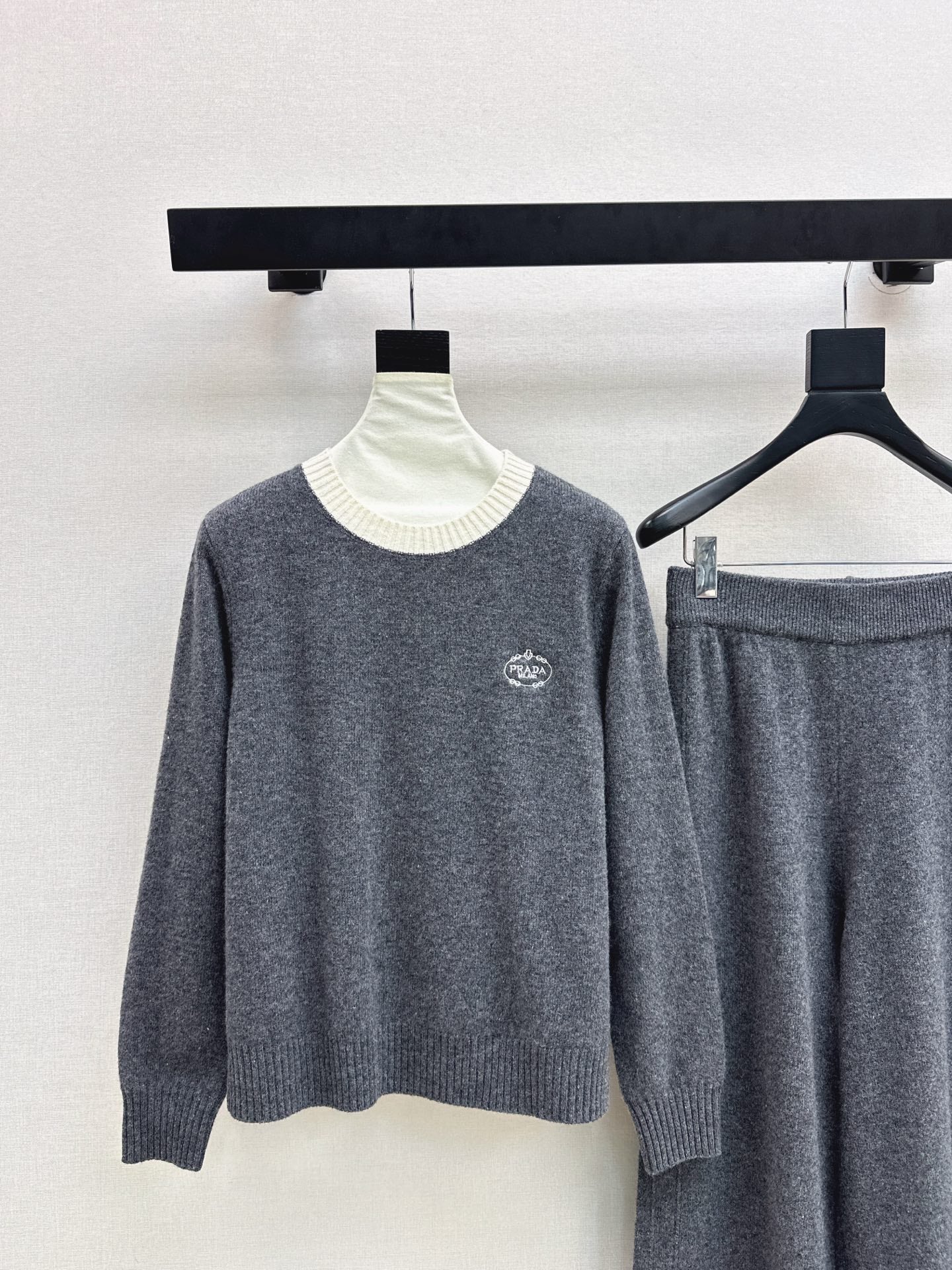 25FW NEW wool sweater +wide-leg pants outfit set