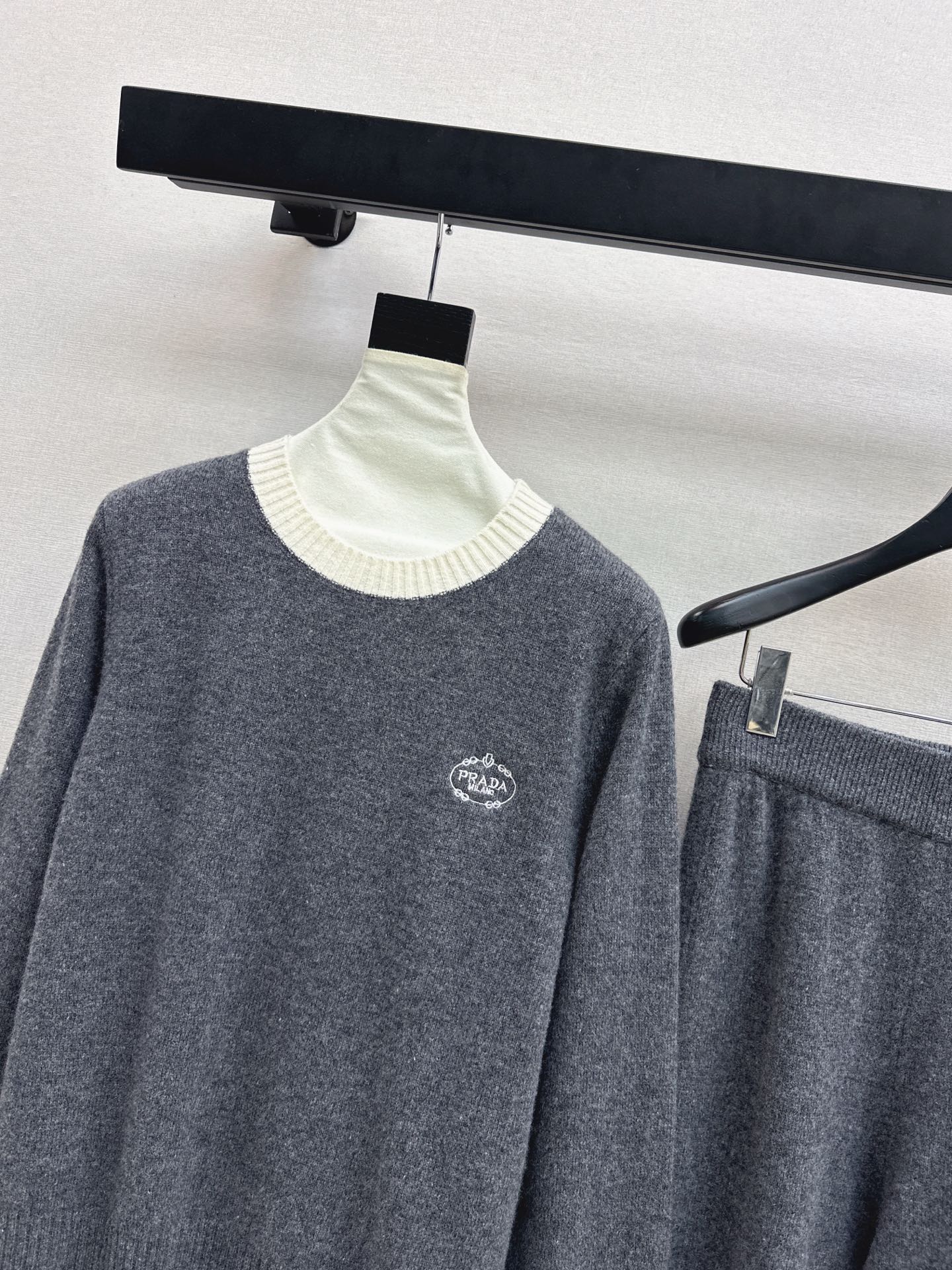 25FW NEW wool sweater +wide-leg pants outfit set