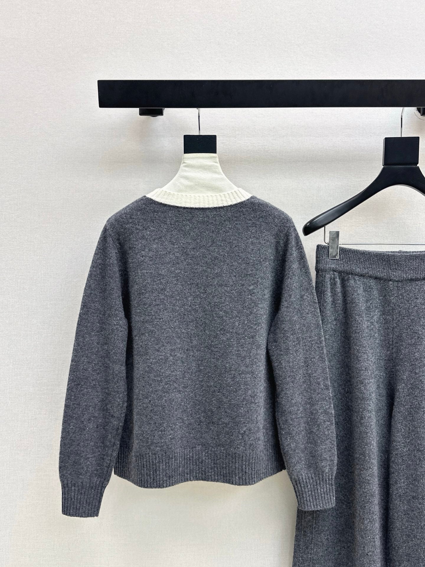 25FW NEW wool sweater +wide-leg pants outfit set