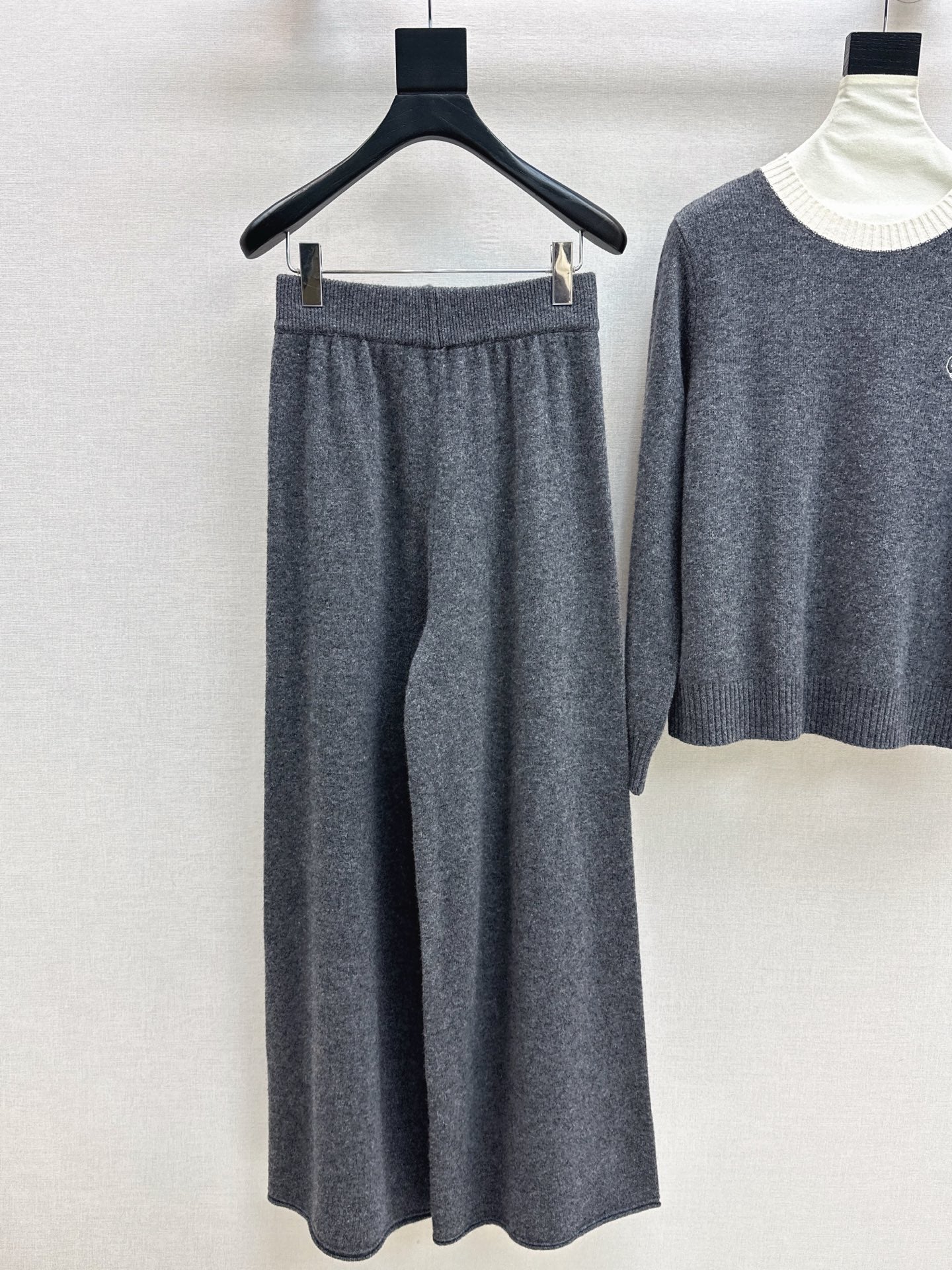 25FW NEW wool sweater +wide-leg pants outfit set