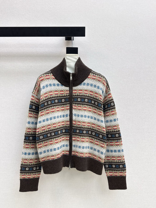 26SS  fair isle knit cardigan