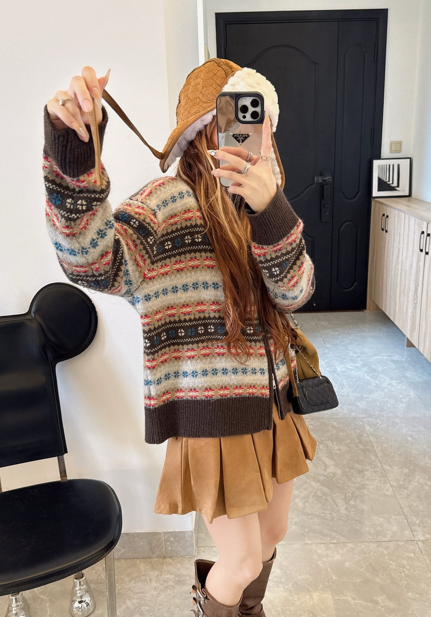 26SS Fair Isle Strickjacke