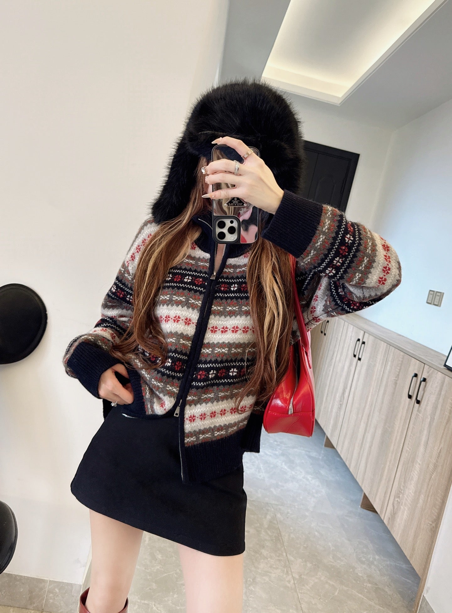 26SS Fair Isle Strickjacke