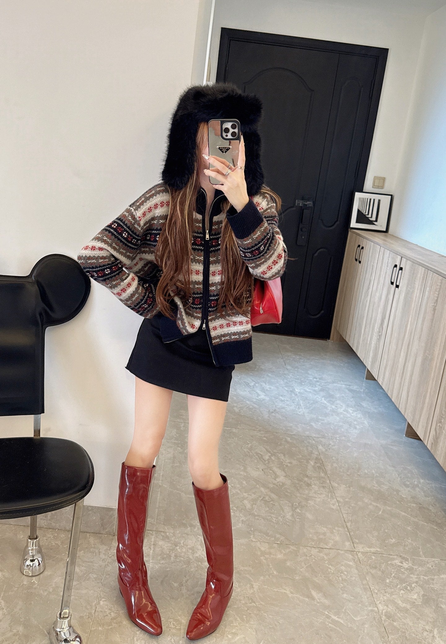 26SS Fair Isle Strickjacke