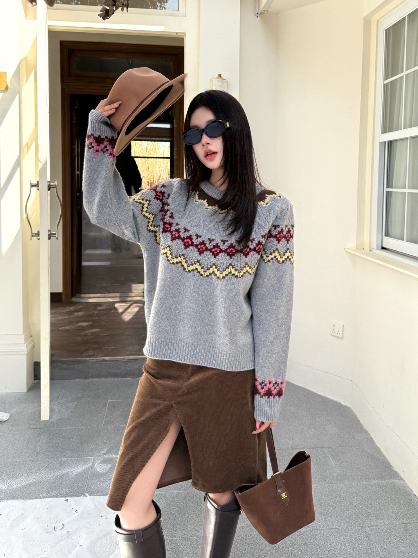 25FW  fair isle knit sweater