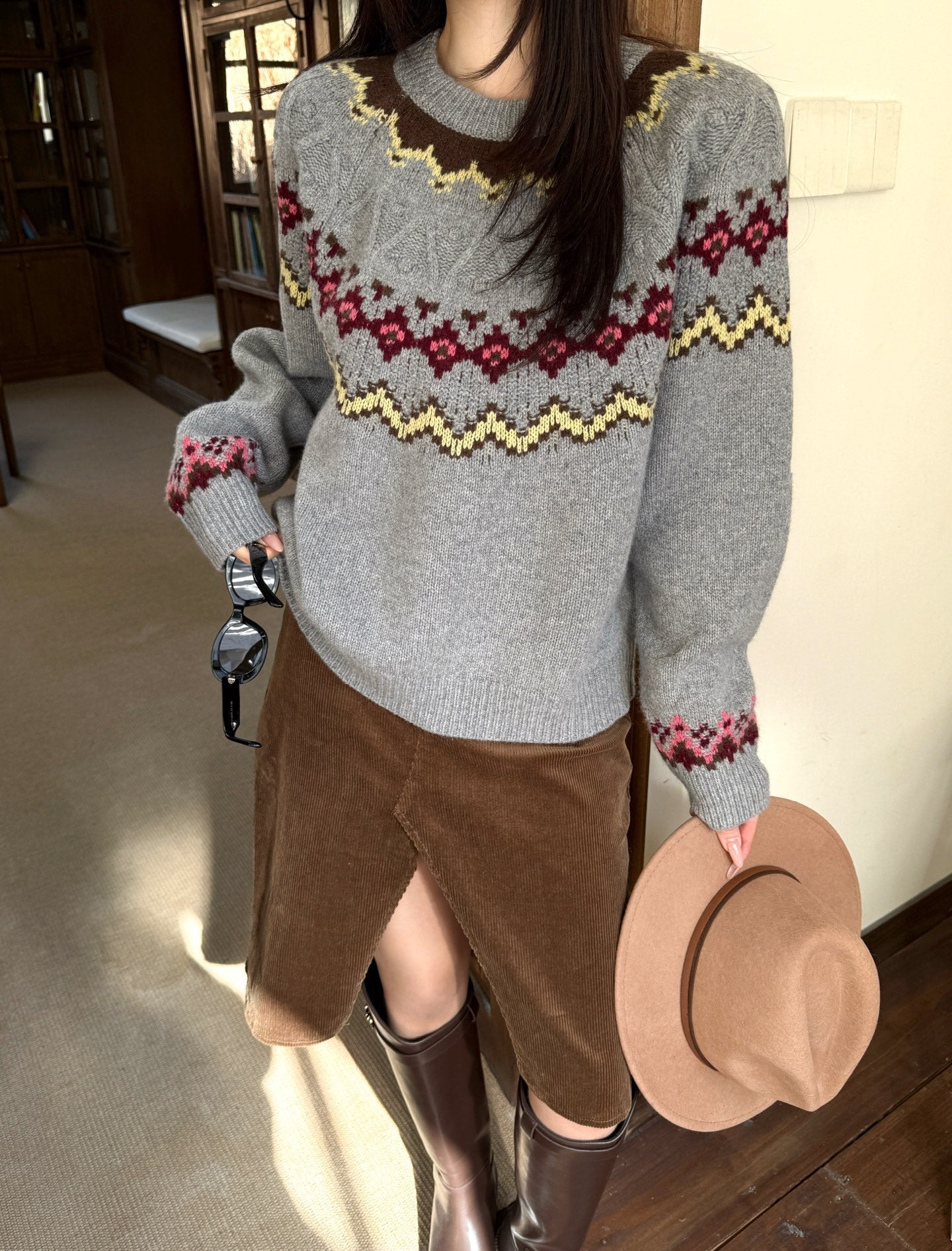 25FW  fair isle knit sweater