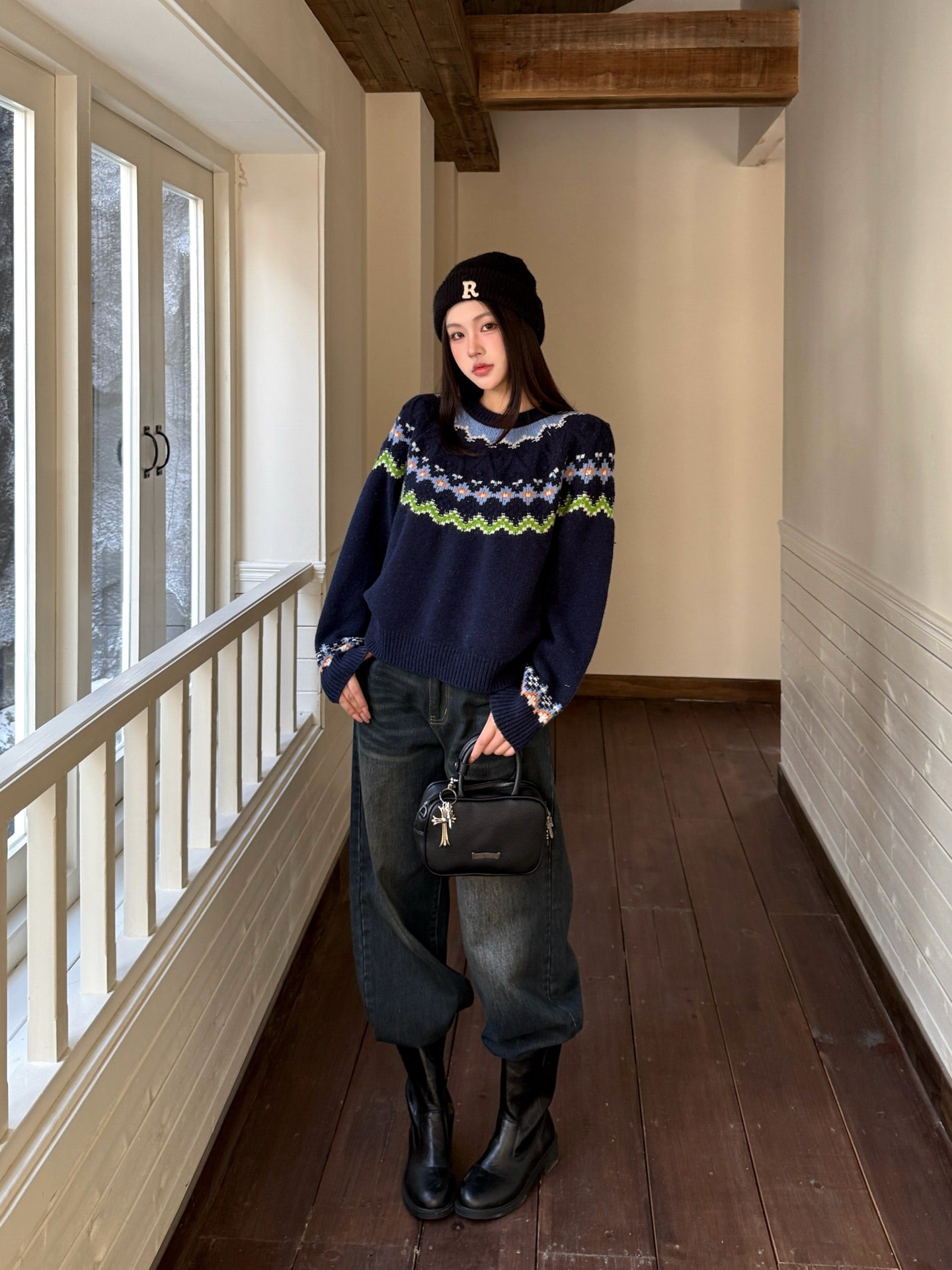 25FW  fair isle knit sweater