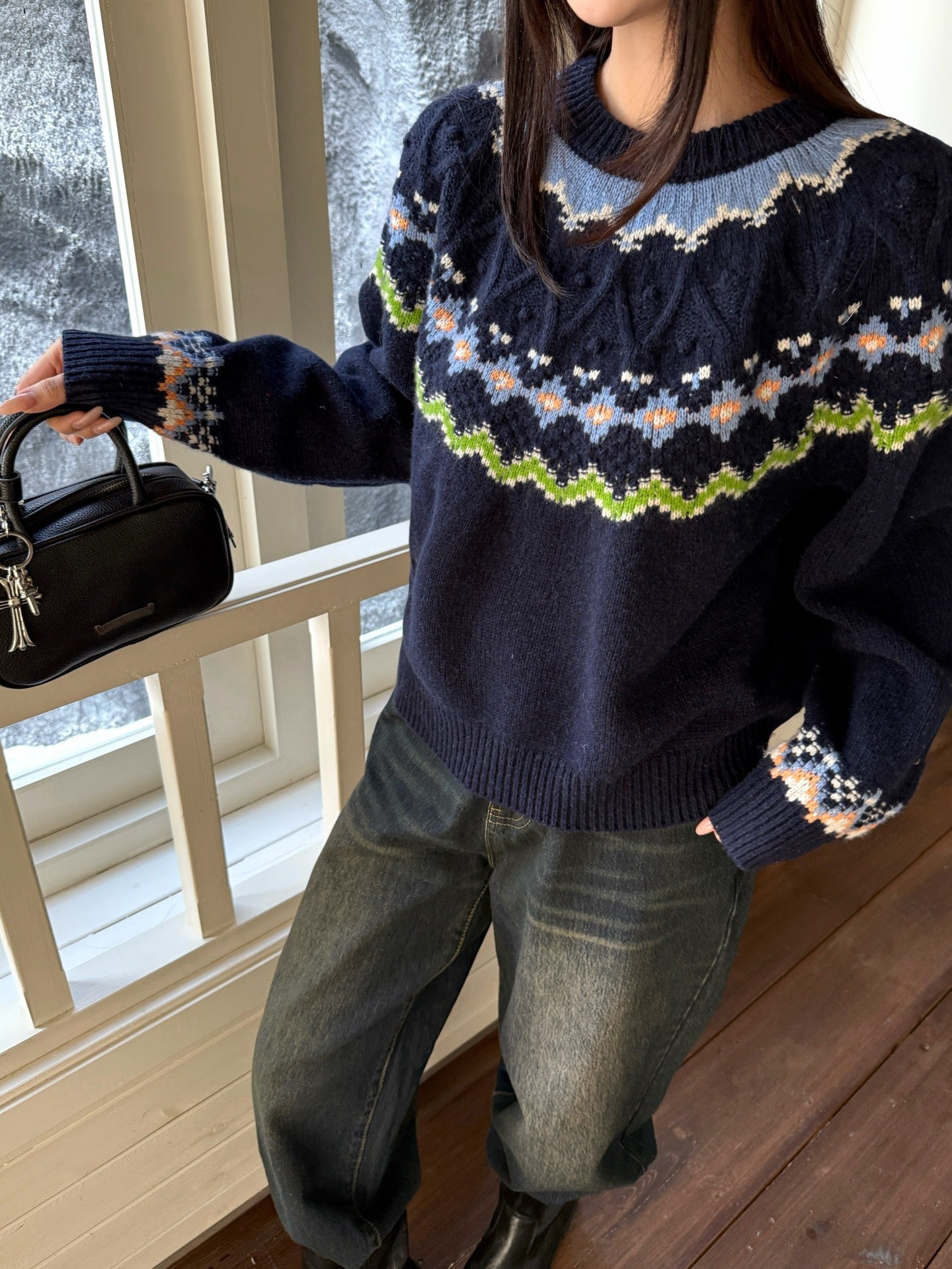 25FW  fair isle knit sweater