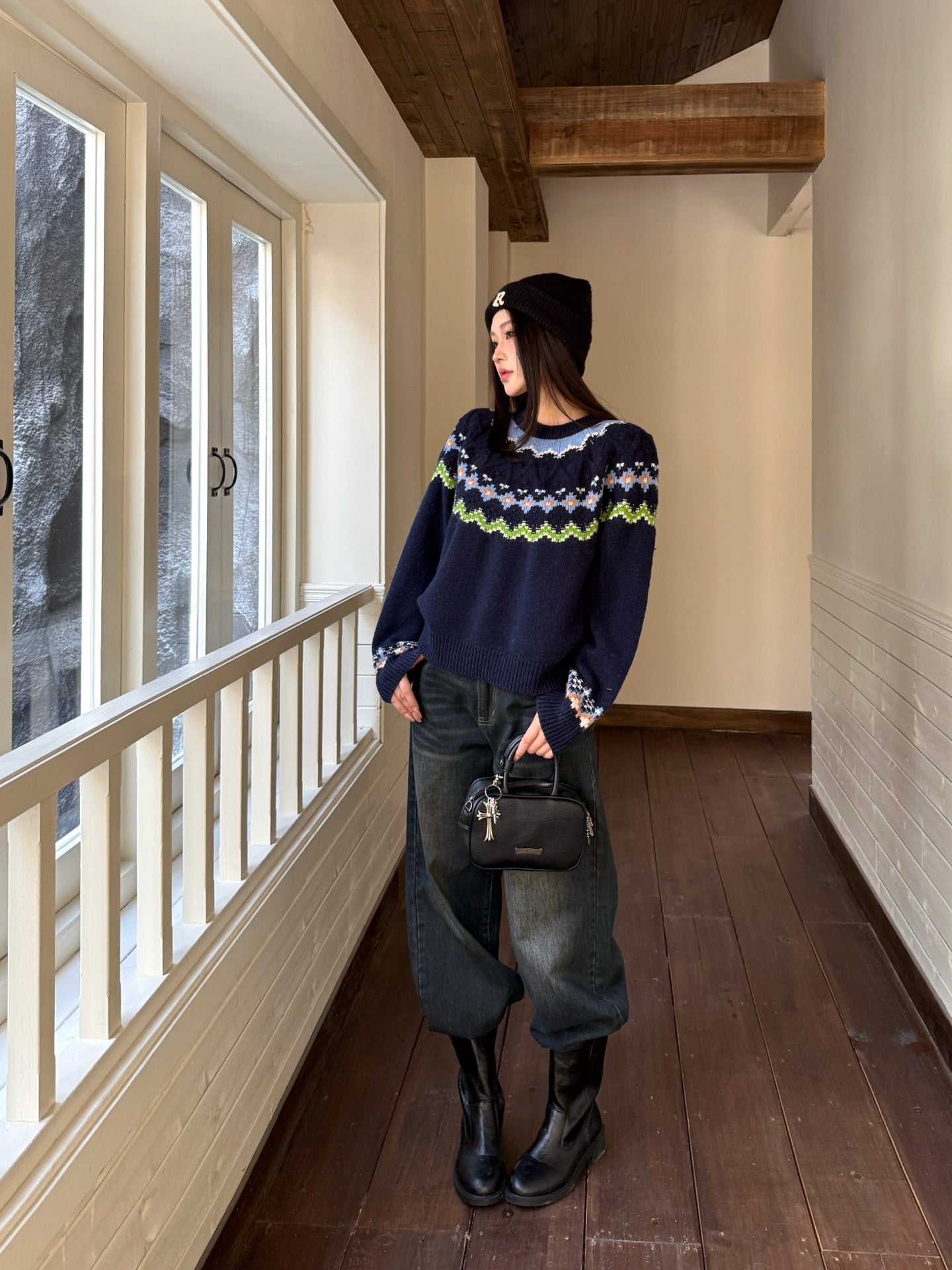 25FW  fair isle knit sweater