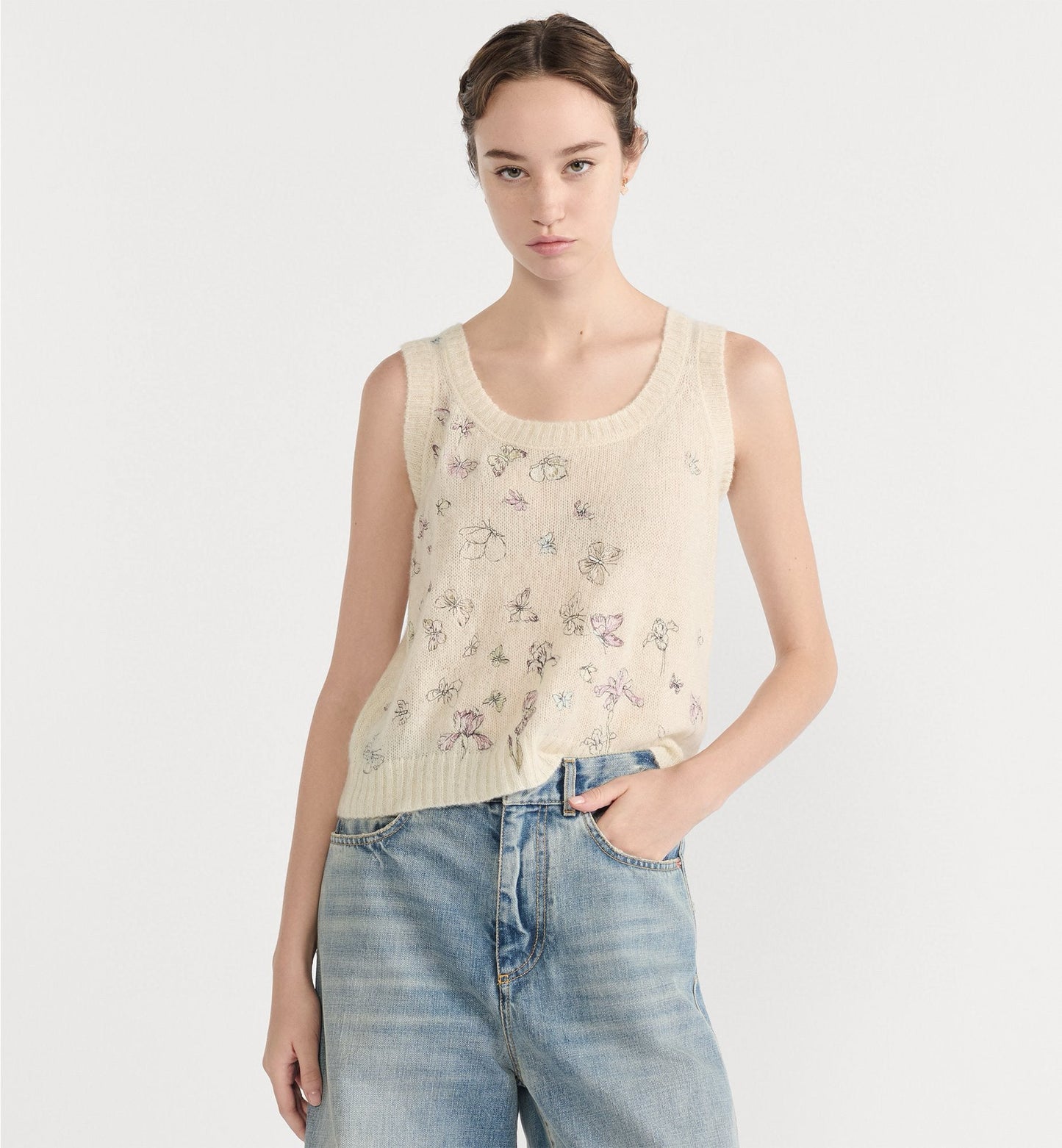 26SS  embroidery knit vest