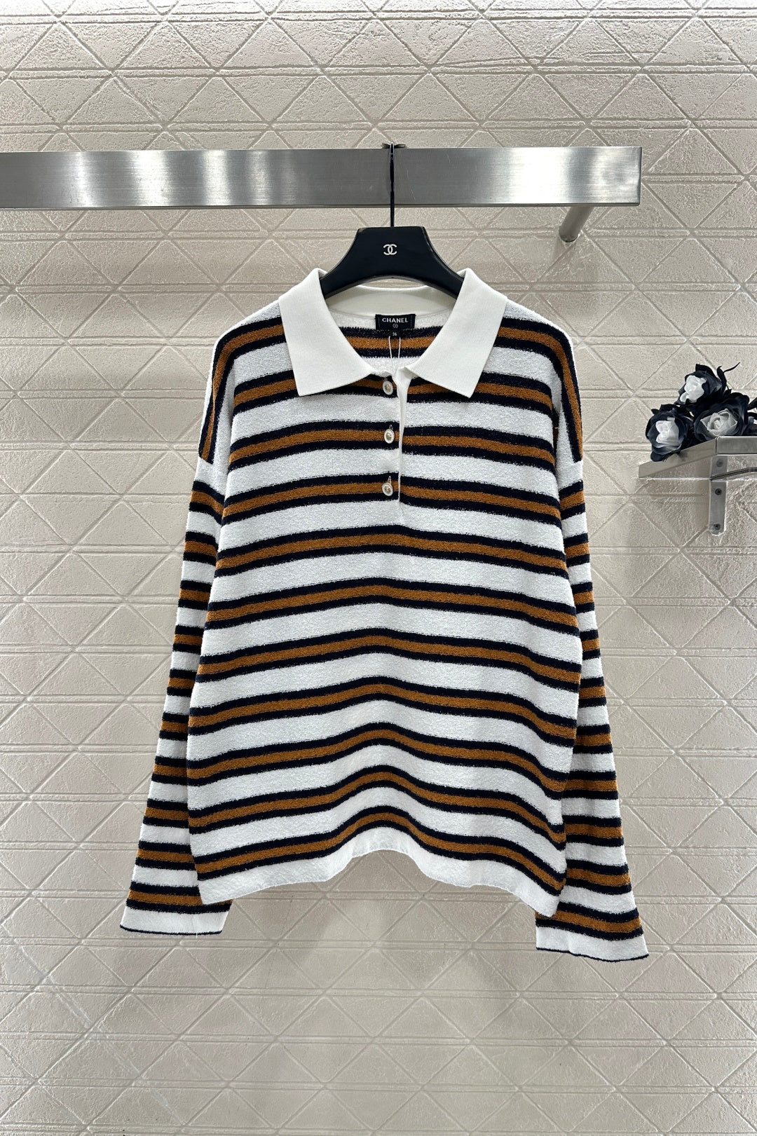 25FW knit stripe polo shirts