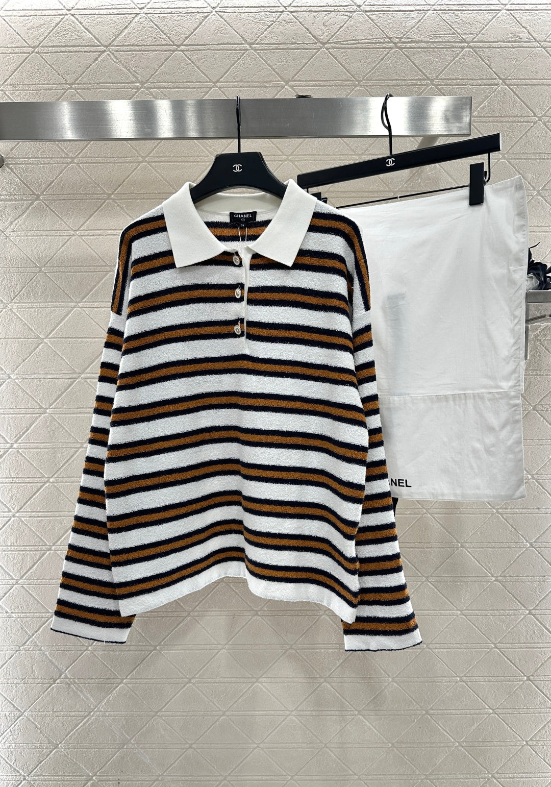 25FW knit stripe polo shirts