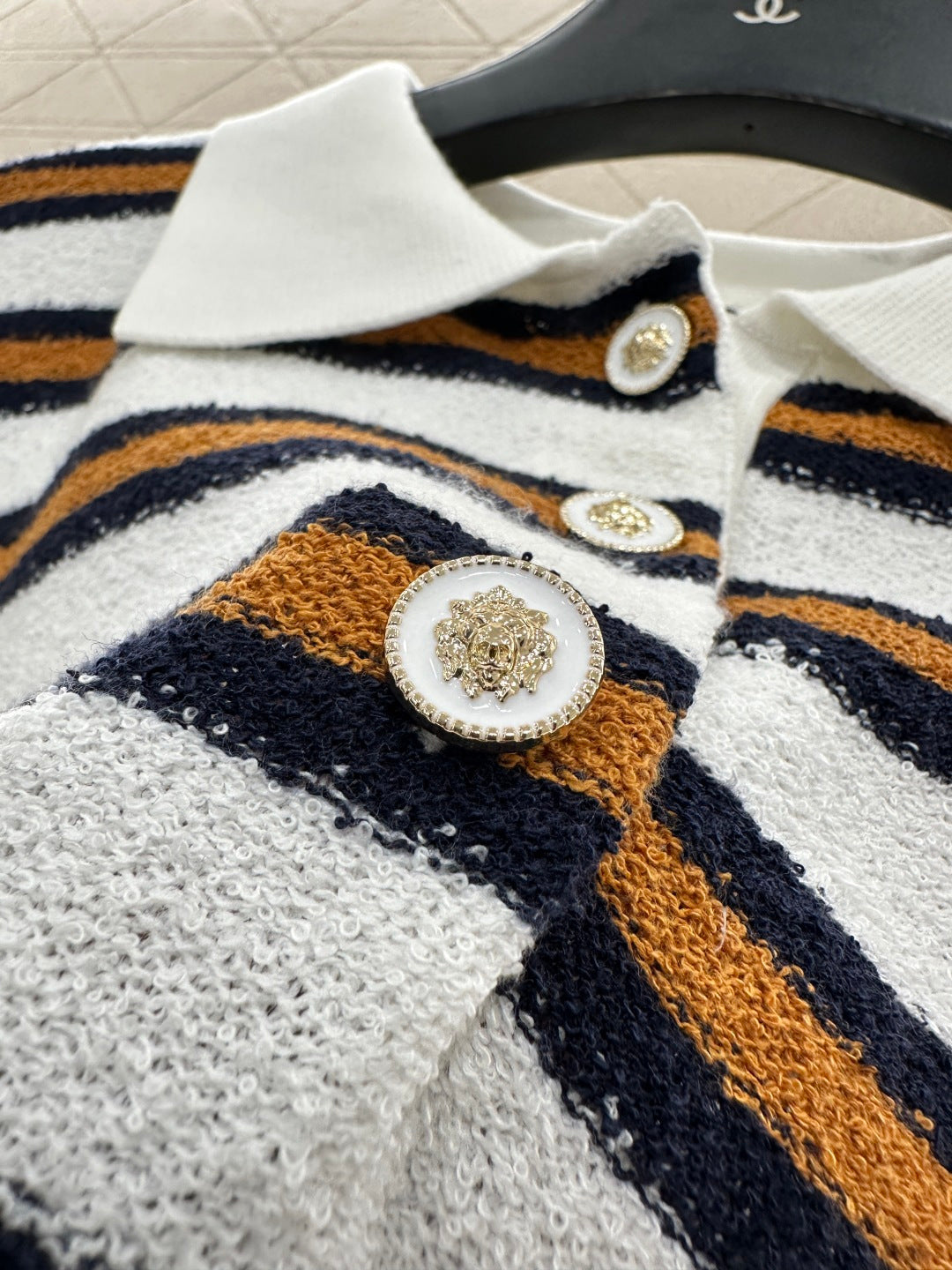 25FW knit stripe polo shirts