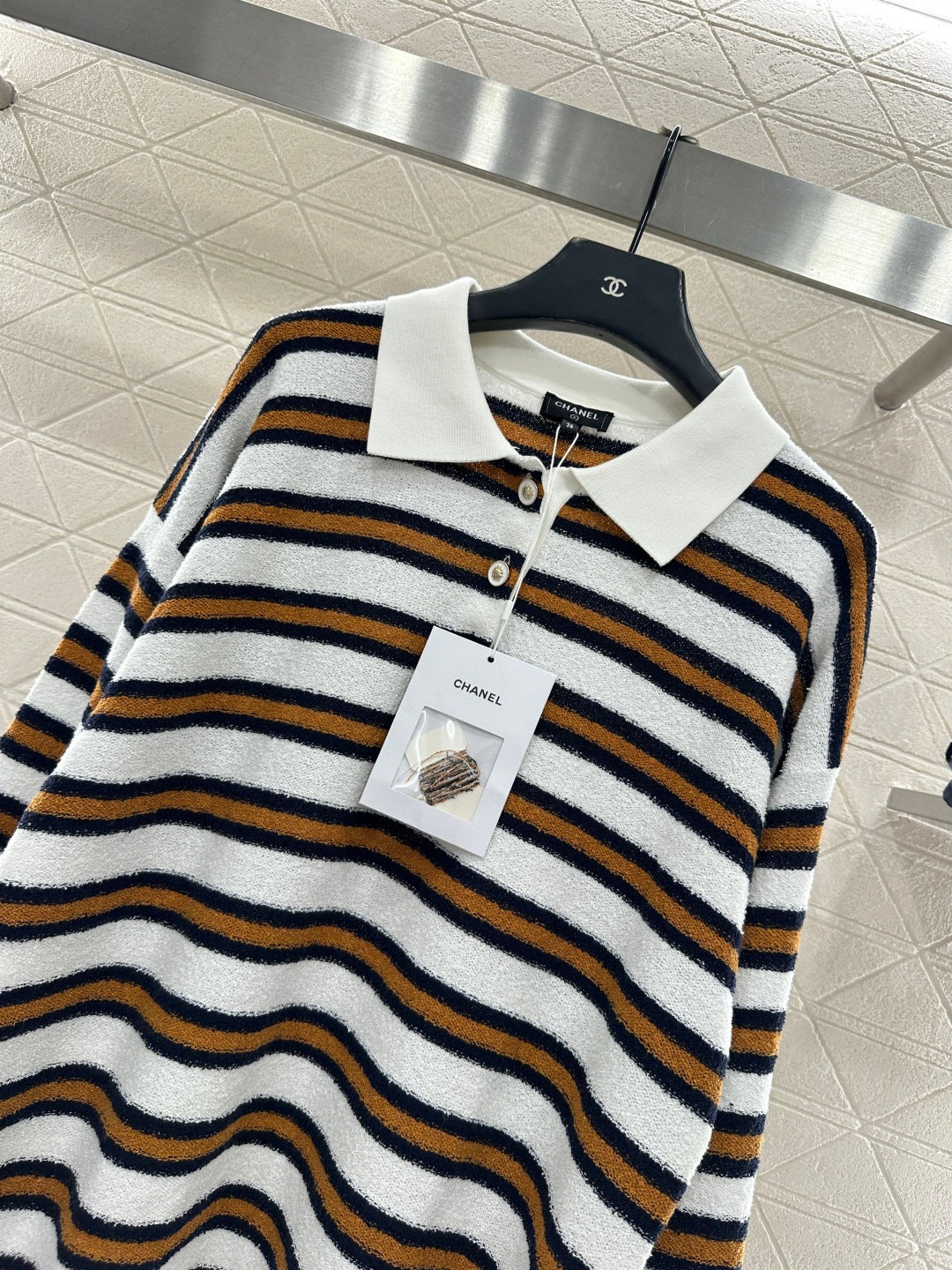 25FW knit stripe polo shirts