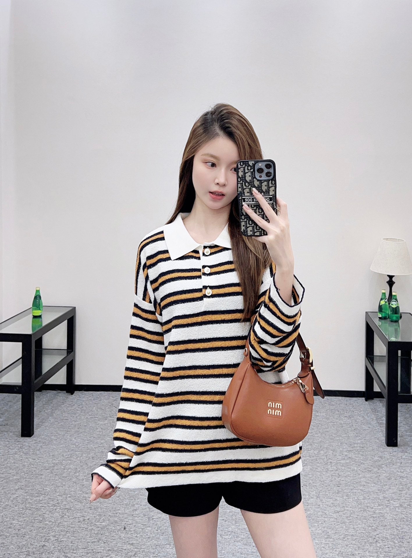 25FW knit stripe polo shirts