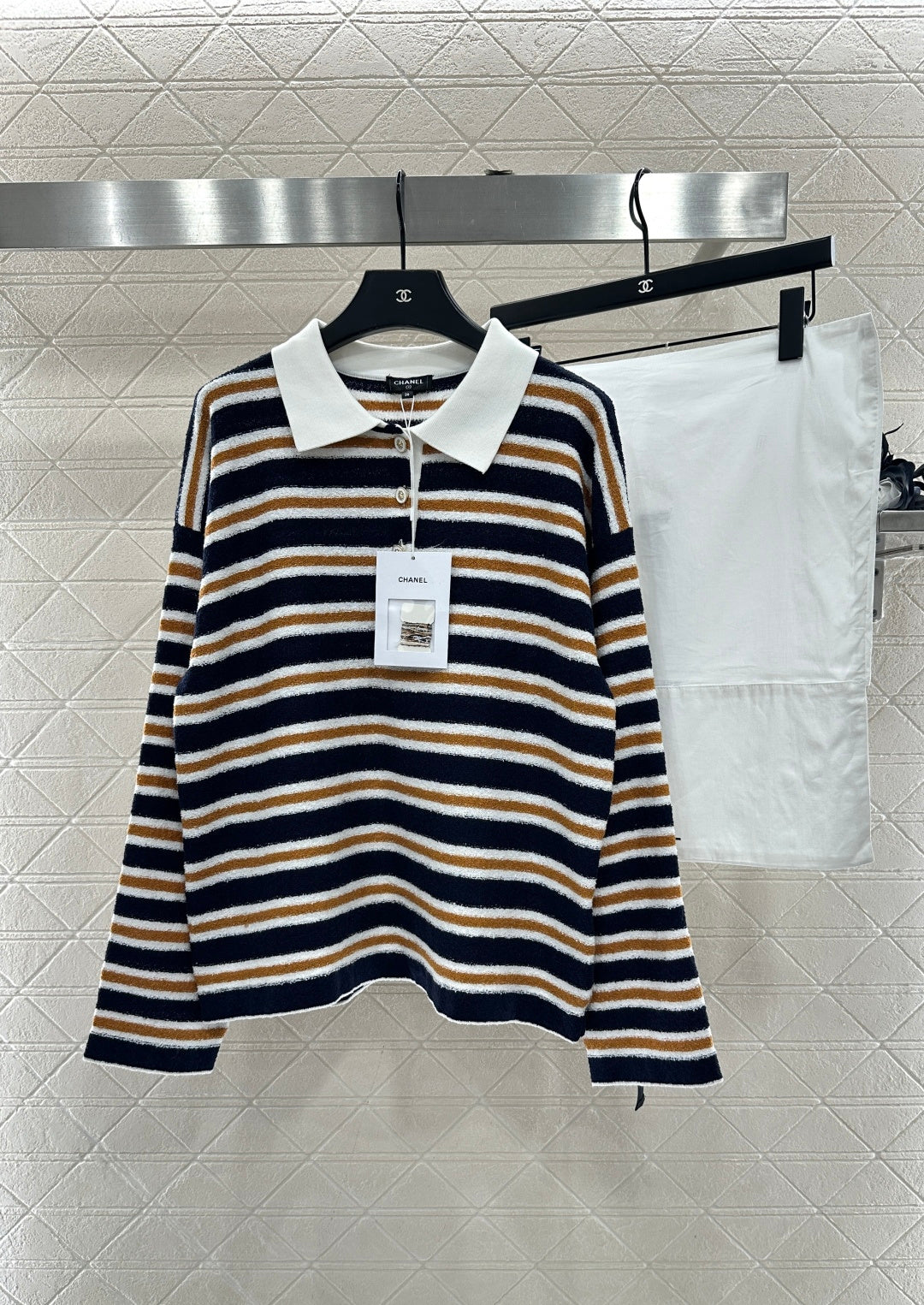 25FW knit stripe polo shirts