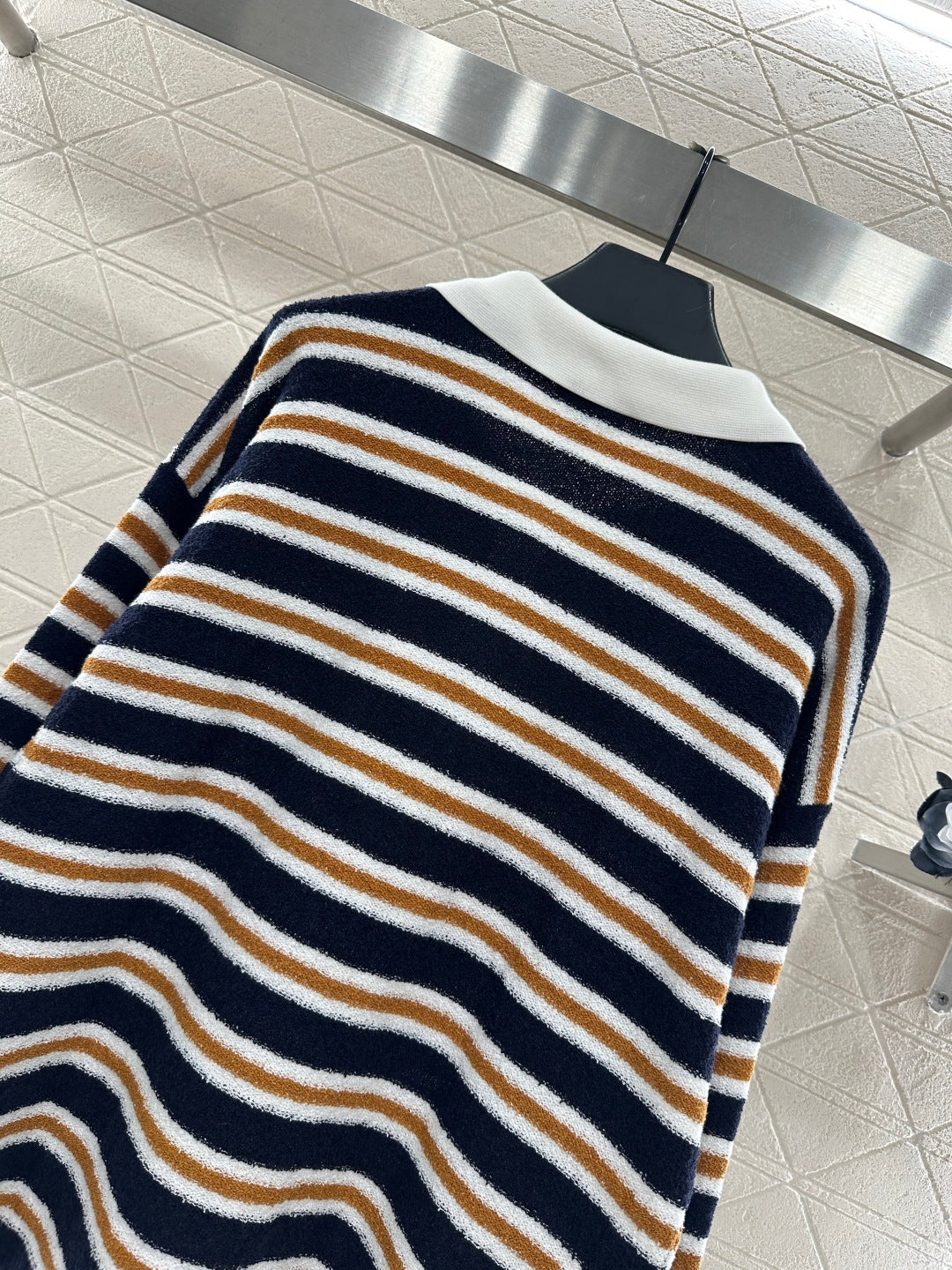25FW knit stripe polo shirts
