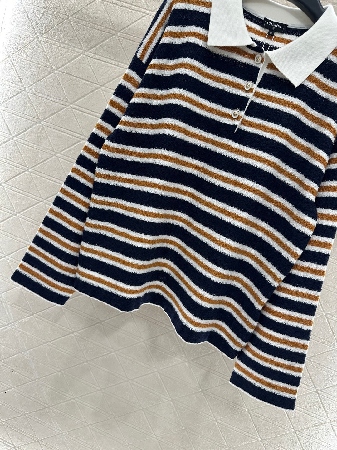 25FW knit stripe polo shirts