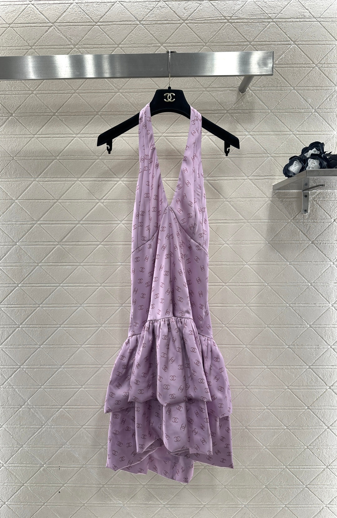 25FW print halter neck dress