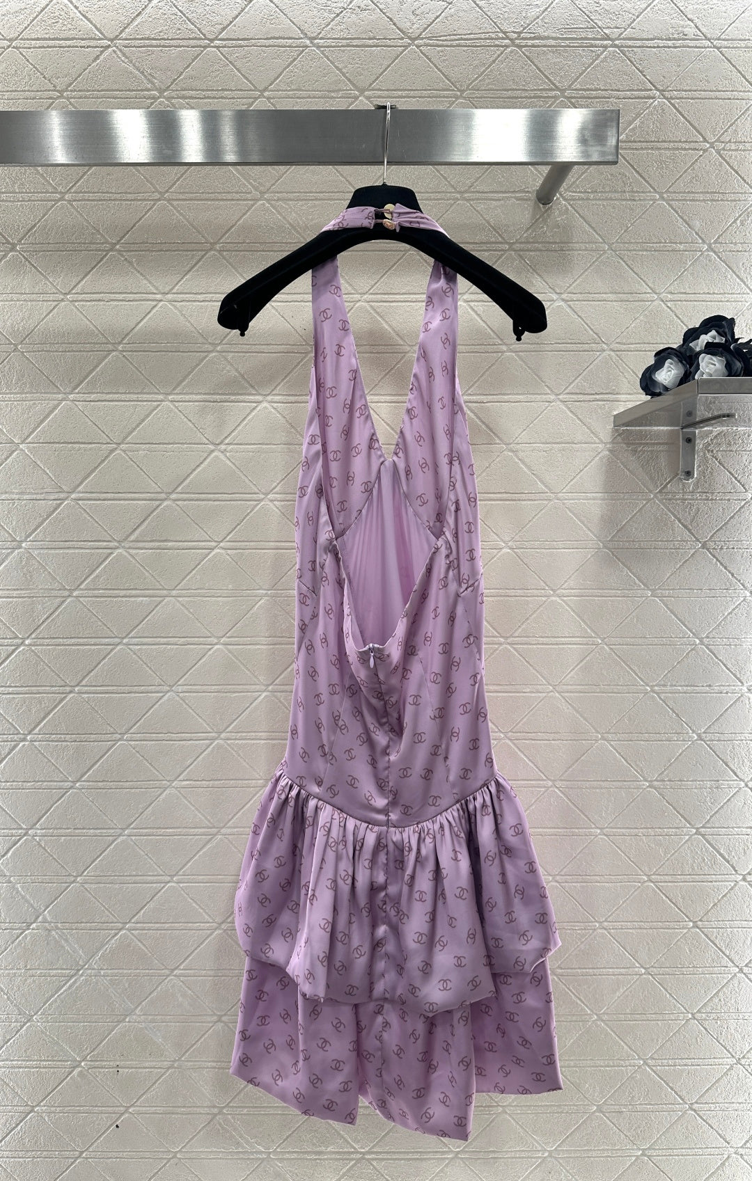 25FW print halter neck dress