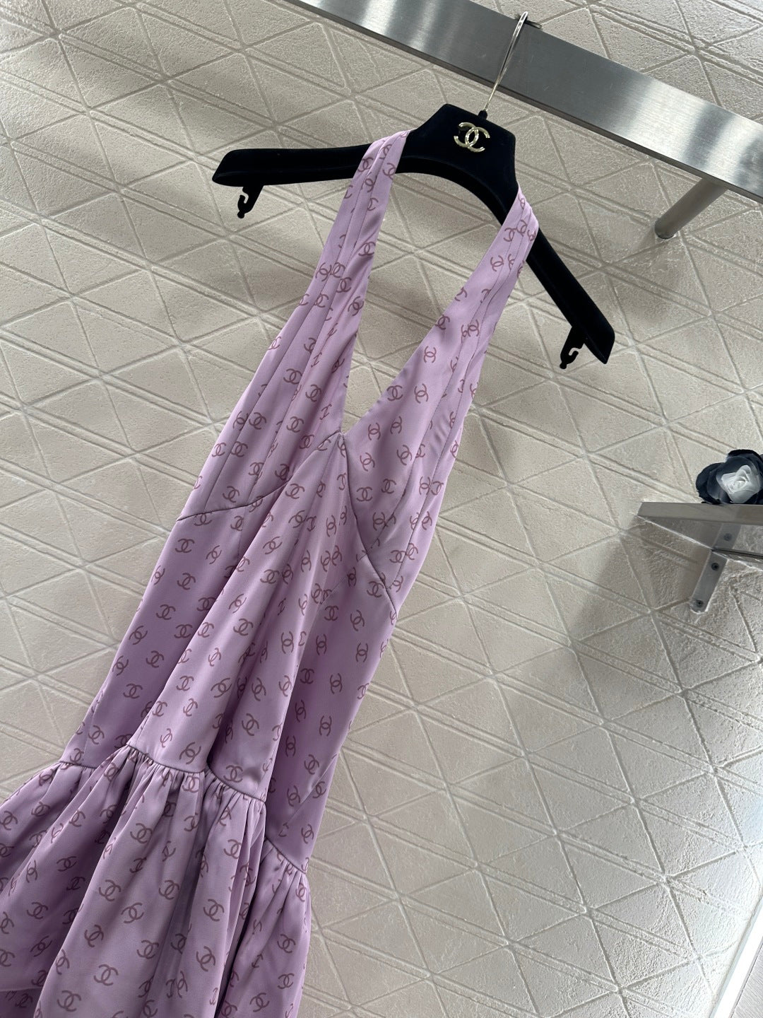 25FW print halter neck dress