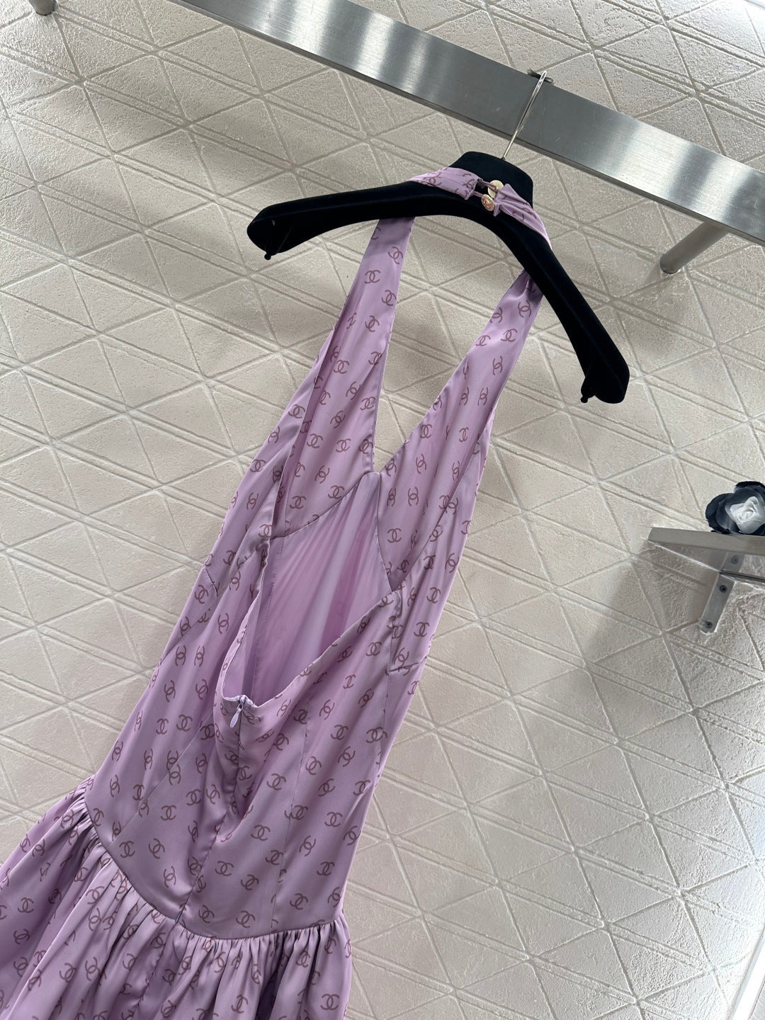 25FW print halter neck dress