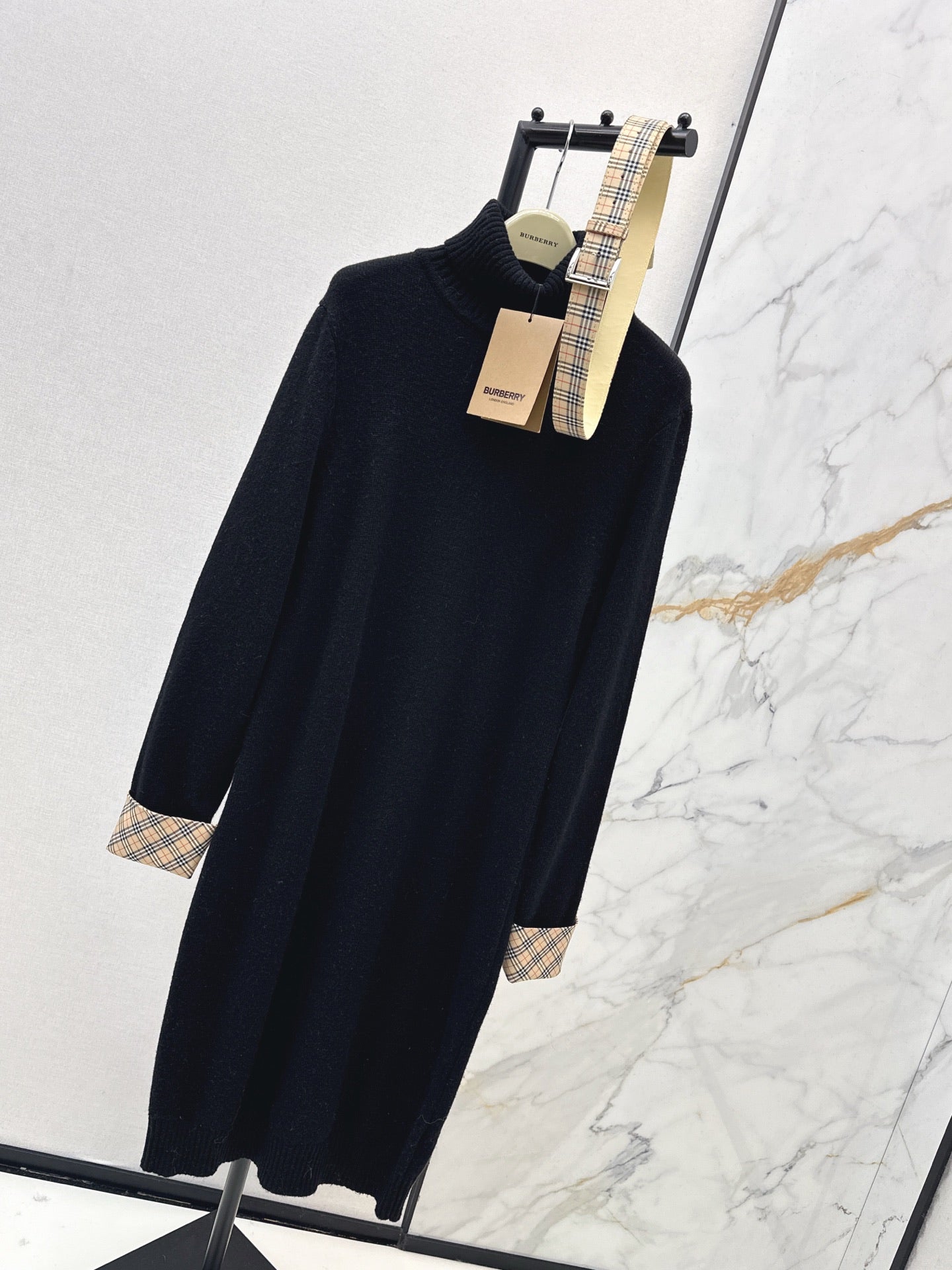 25SS  2in1 contrast wool dress