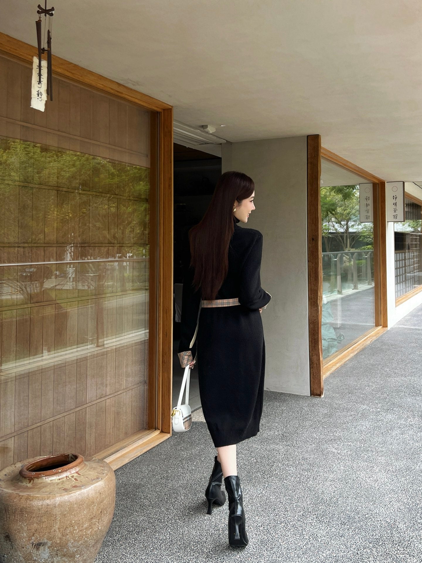 25SS  2in1 contrast wool dress